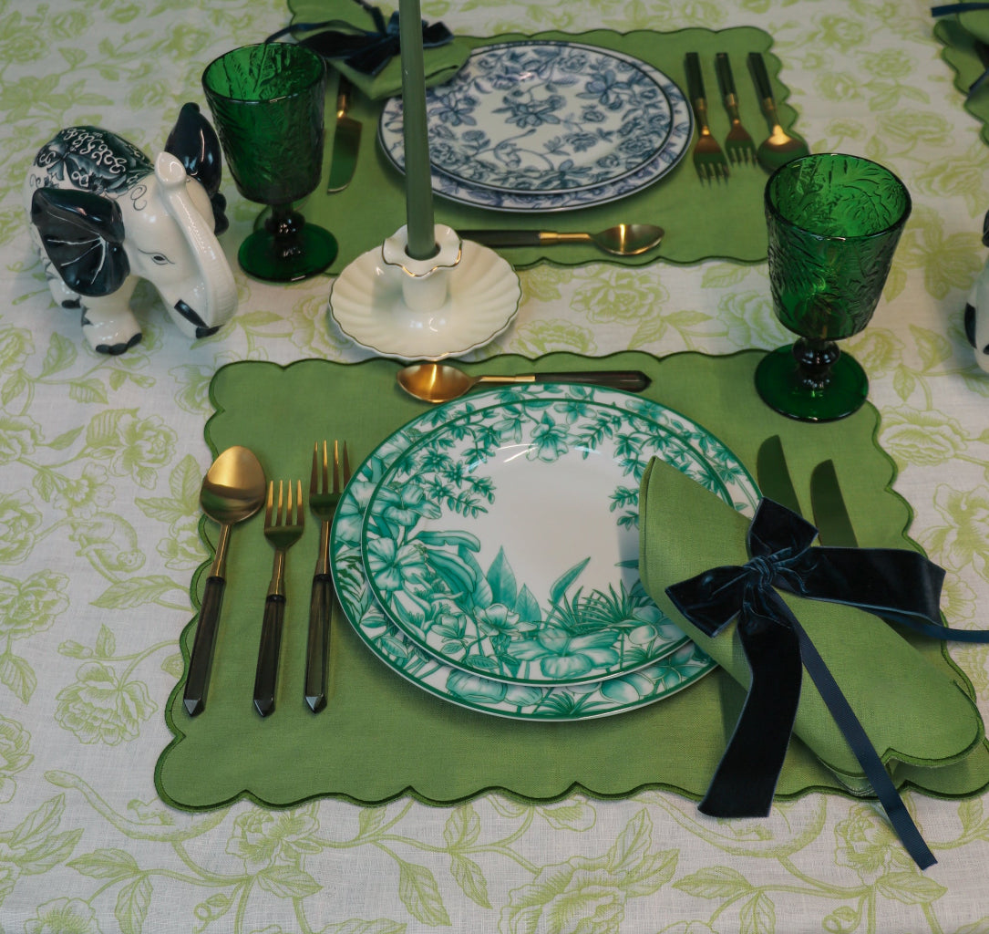 Monsoon Verdant Dinner Plate - Set of 4 (+1 Bonus Plate)