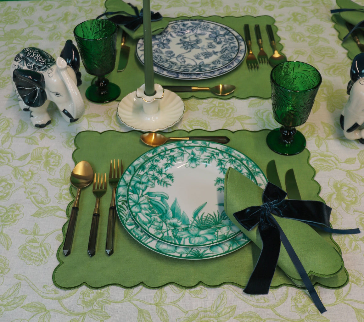Monsoon Verdant Dinner Plate - Set of 4 (+1 Bonus Plate)