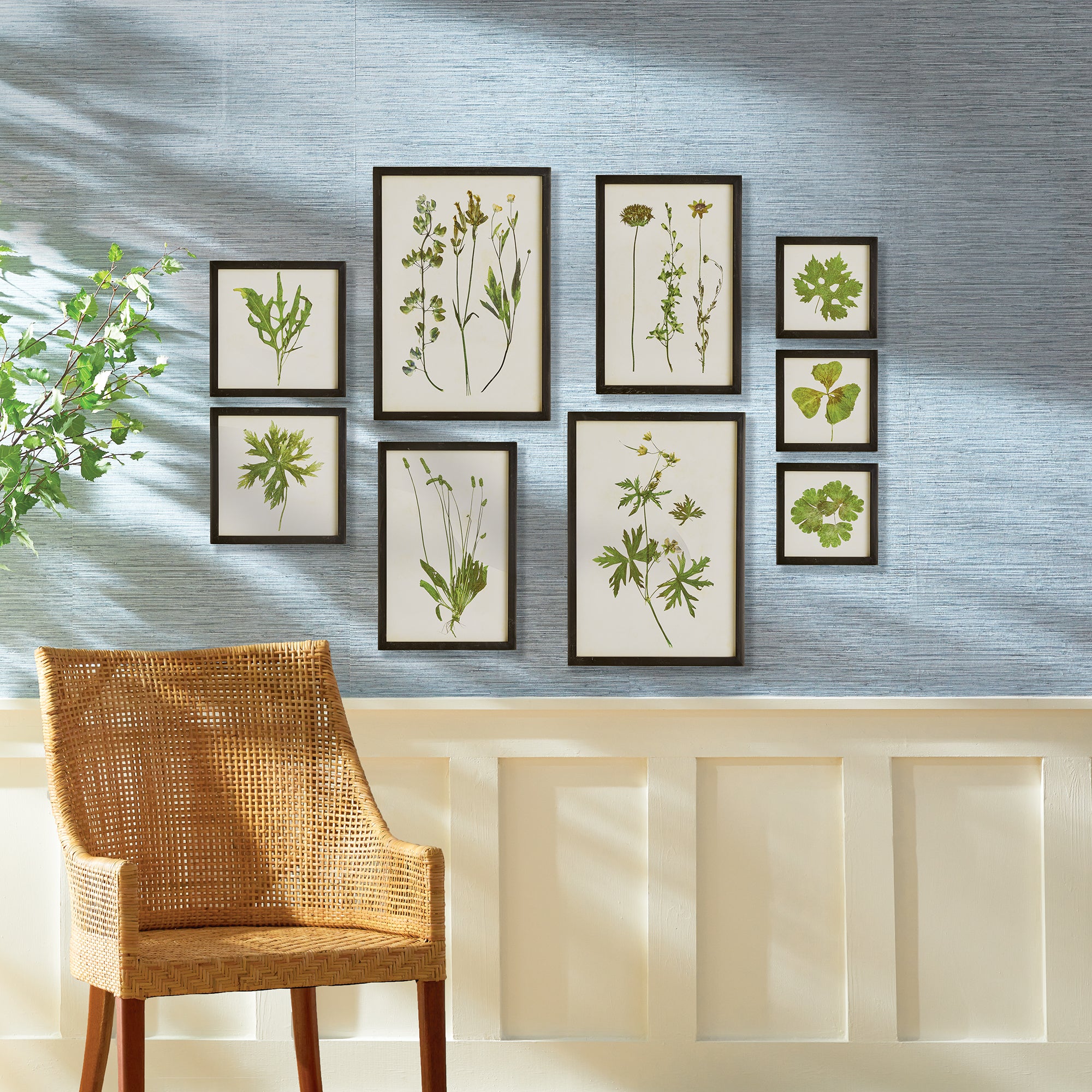 Green Foliage Prints, Set of 9