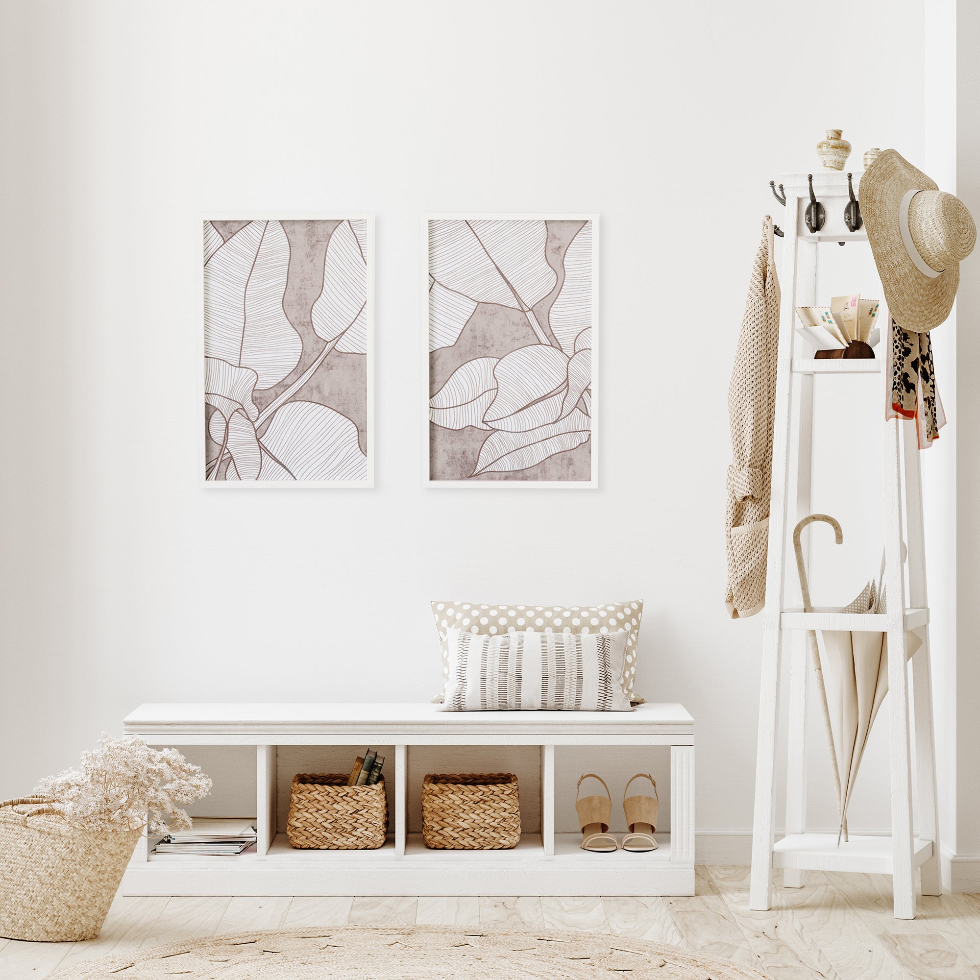 Palm Foliage Prints, Set of 2