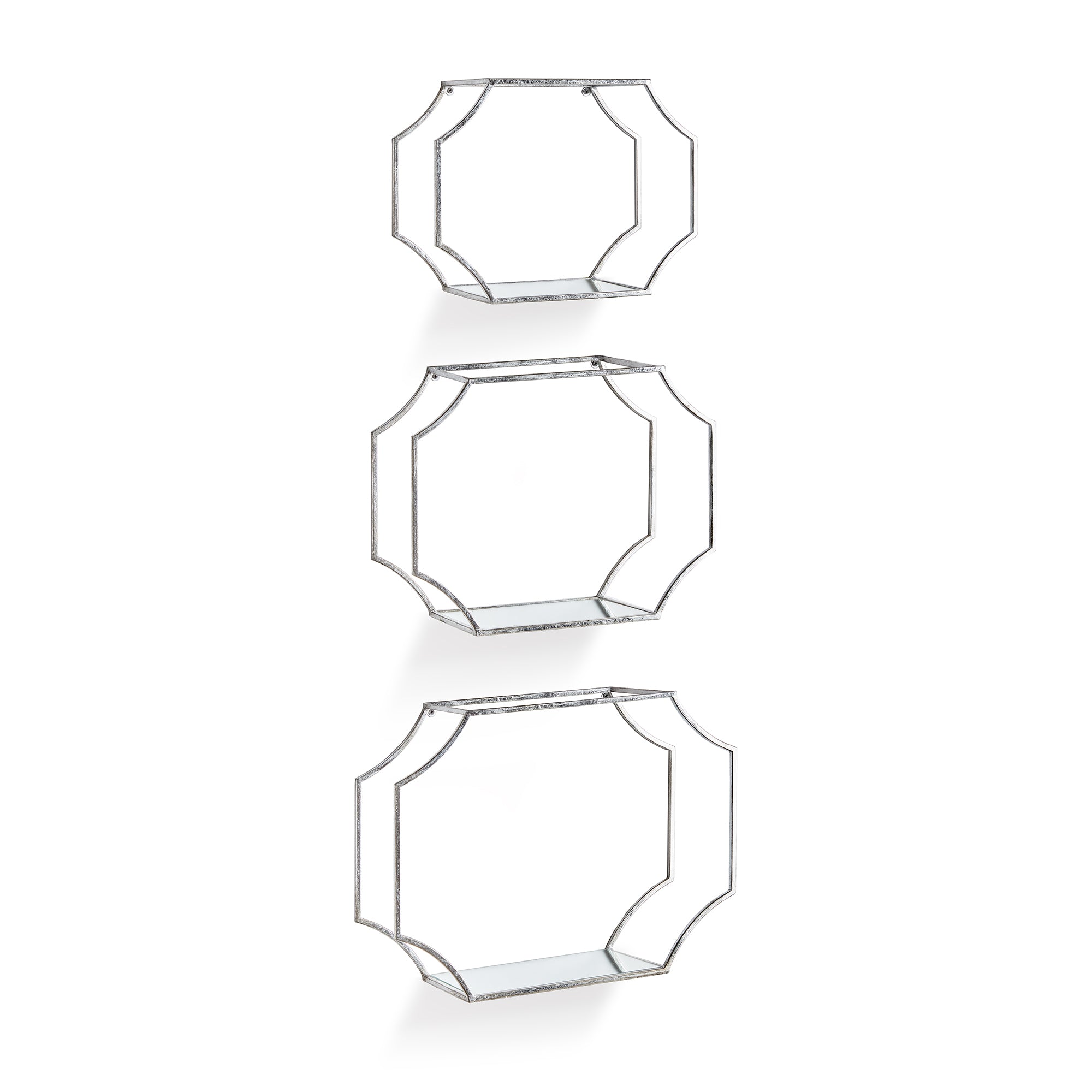 Rowan Mirrored Wall Shelves Set of 3