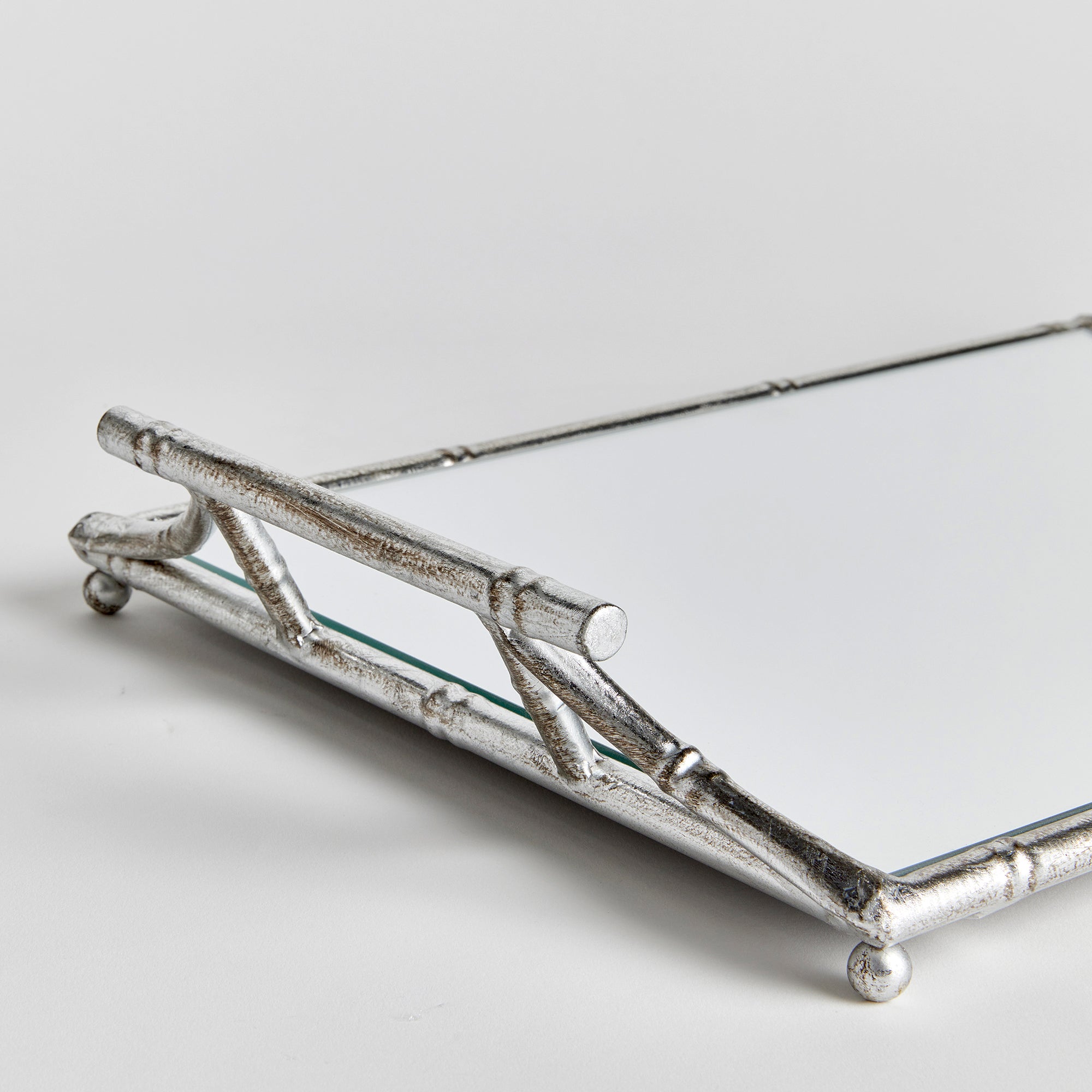 Dani Mirrored Tray with Handles