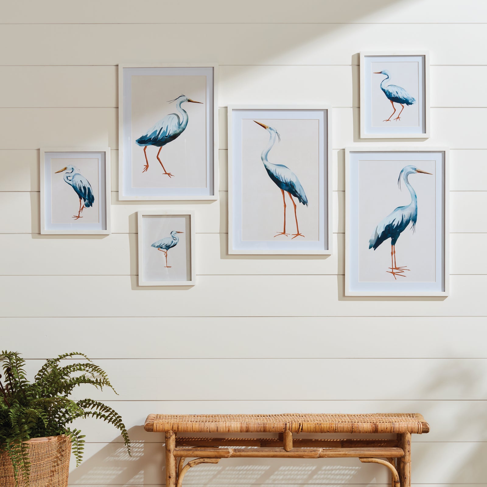 Azura Blue Heron Prints Set of 6