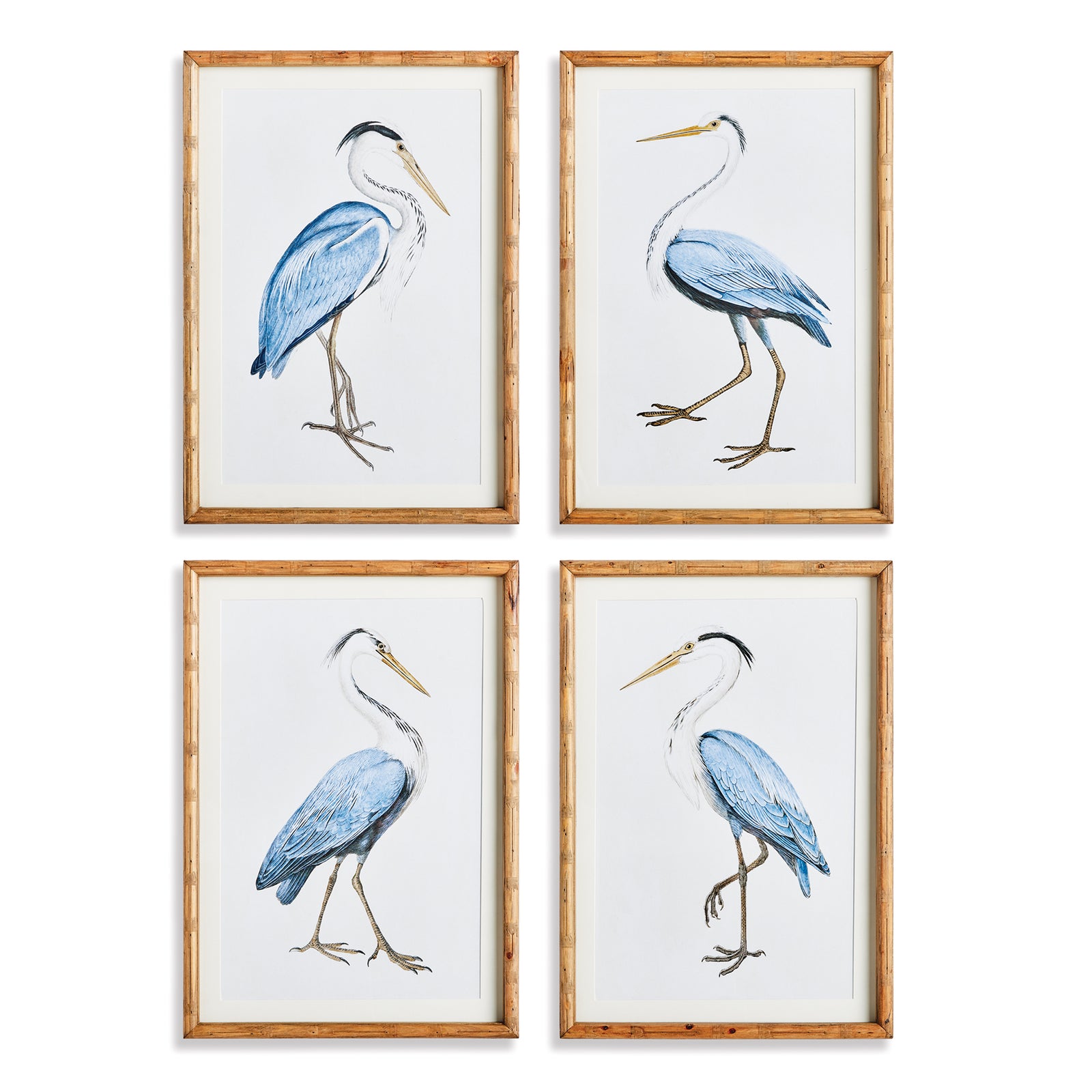 Selene Blue Heron Prints Set of 4