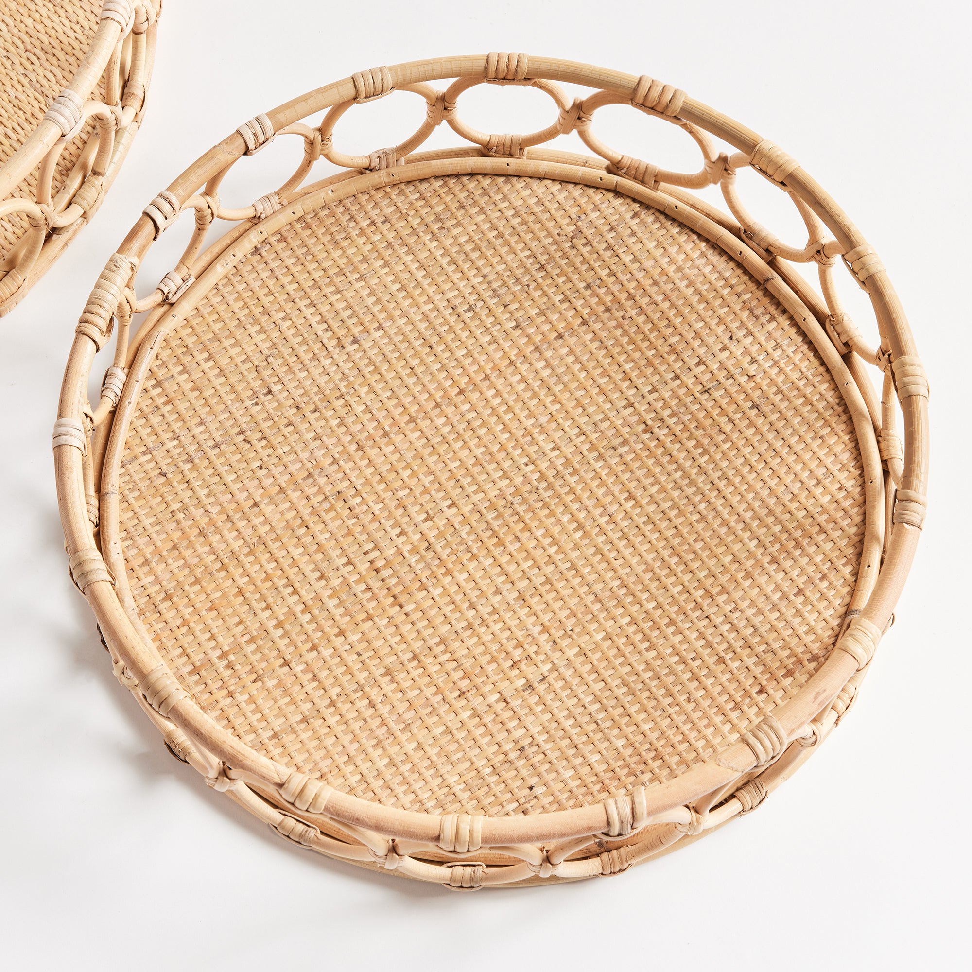 NINETTE ROUND TRAYS, SET OF 2