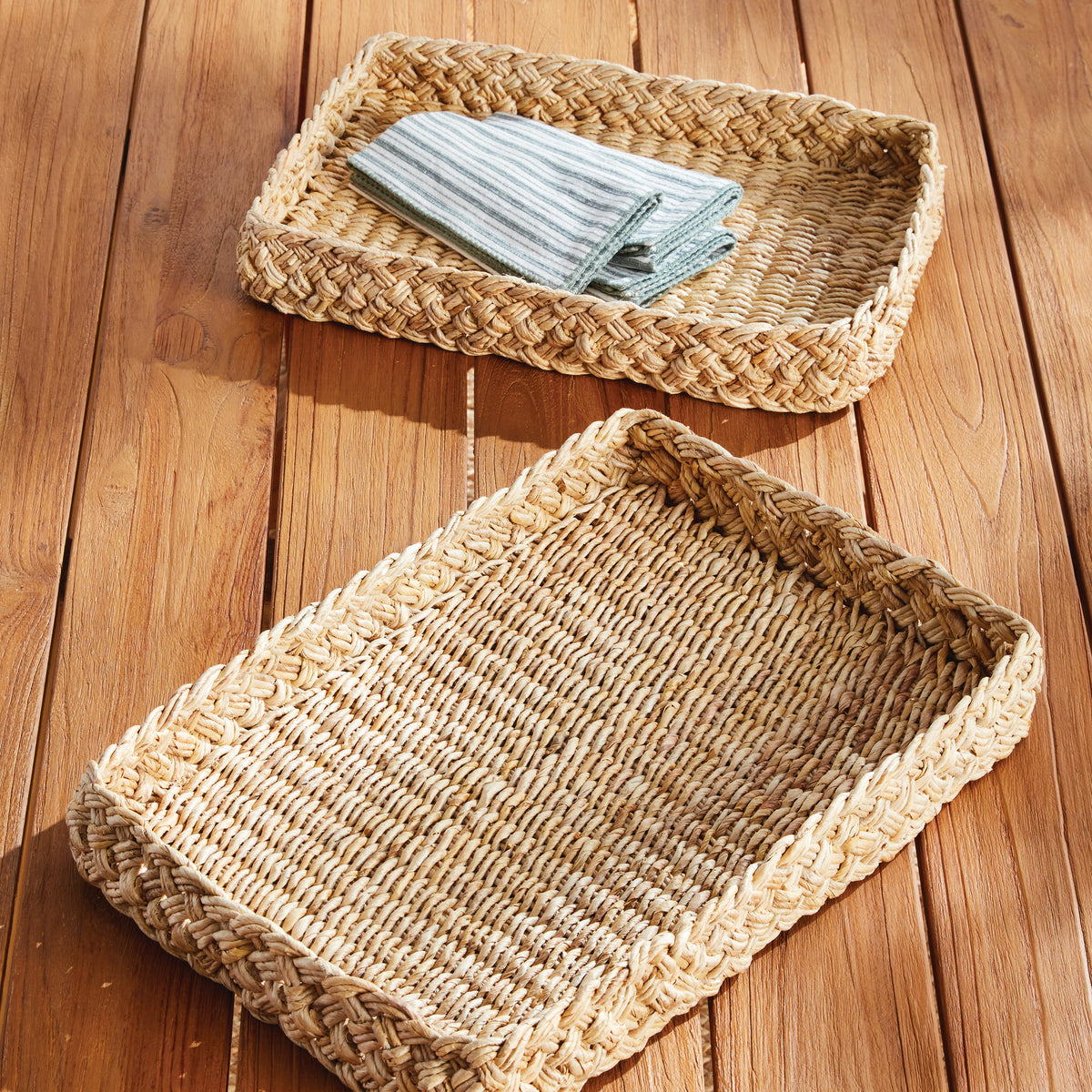 Aerin Braided Rectangular Trays Set of 2