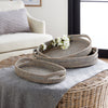Zoe Rattan Oval Serving Trays, Set of 3