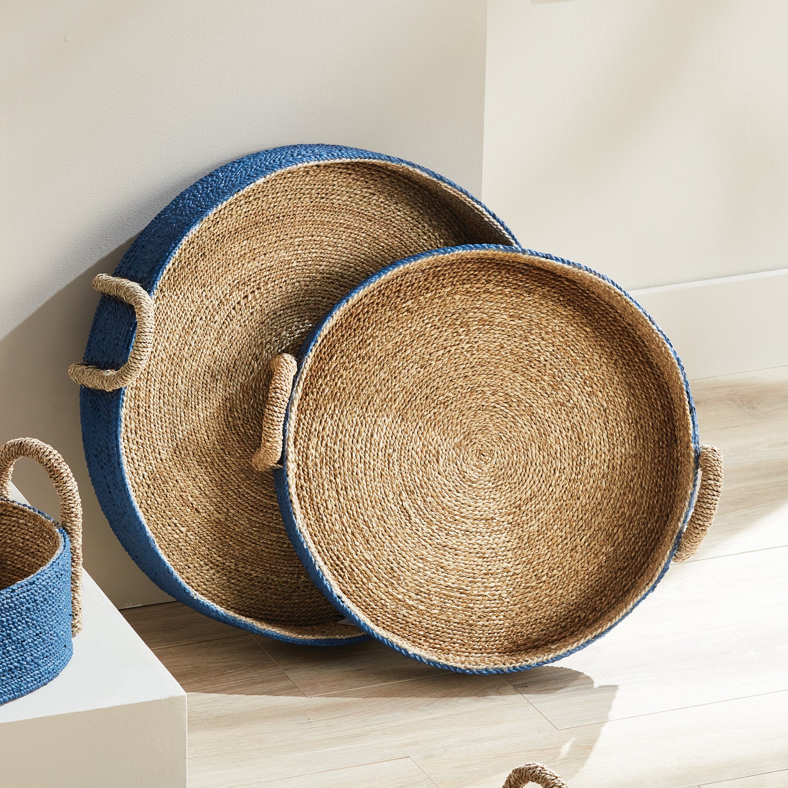 Elowen Seagrass Round Baskets Set of 2