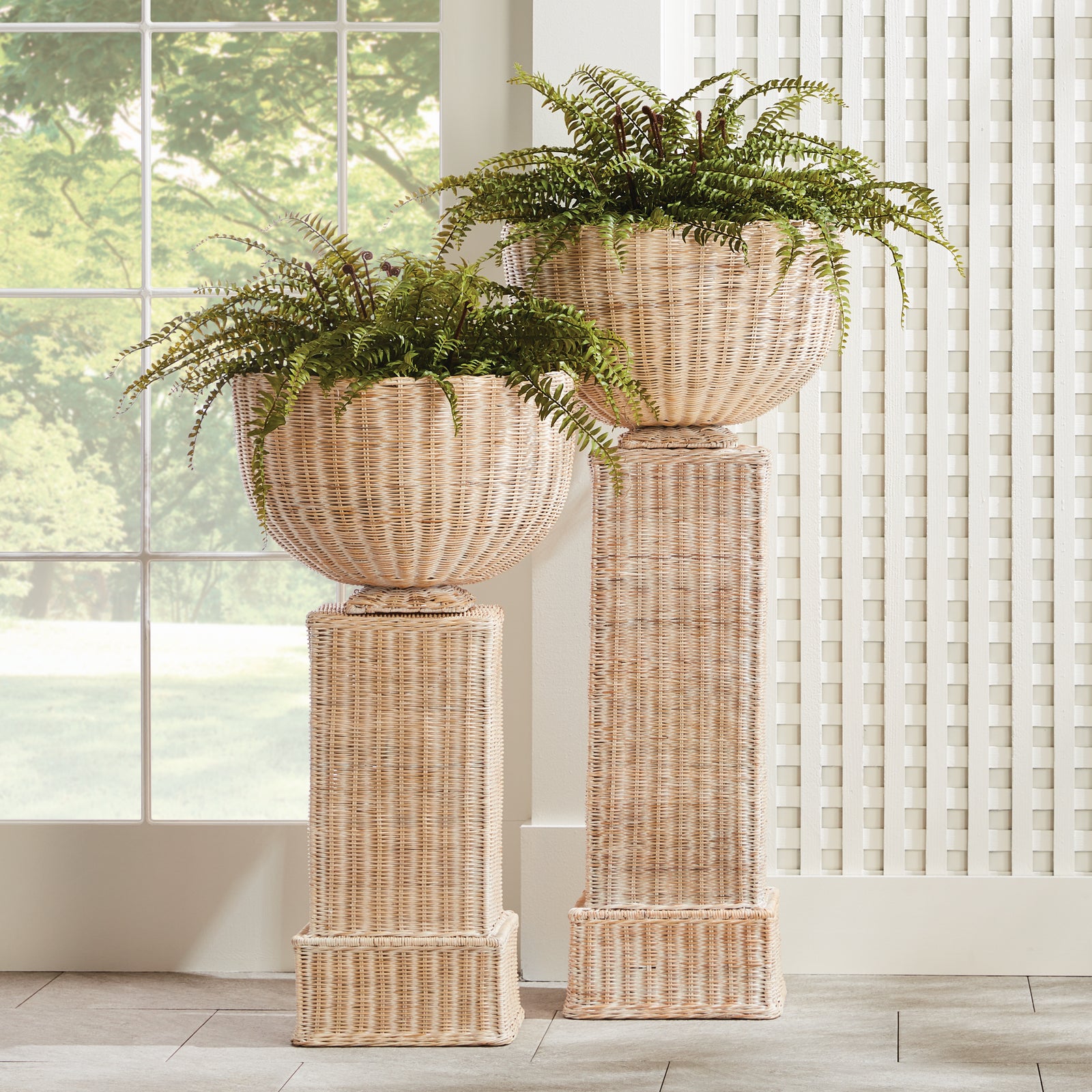 Chuck Rattan Pedestal Short (Urn sold separately)