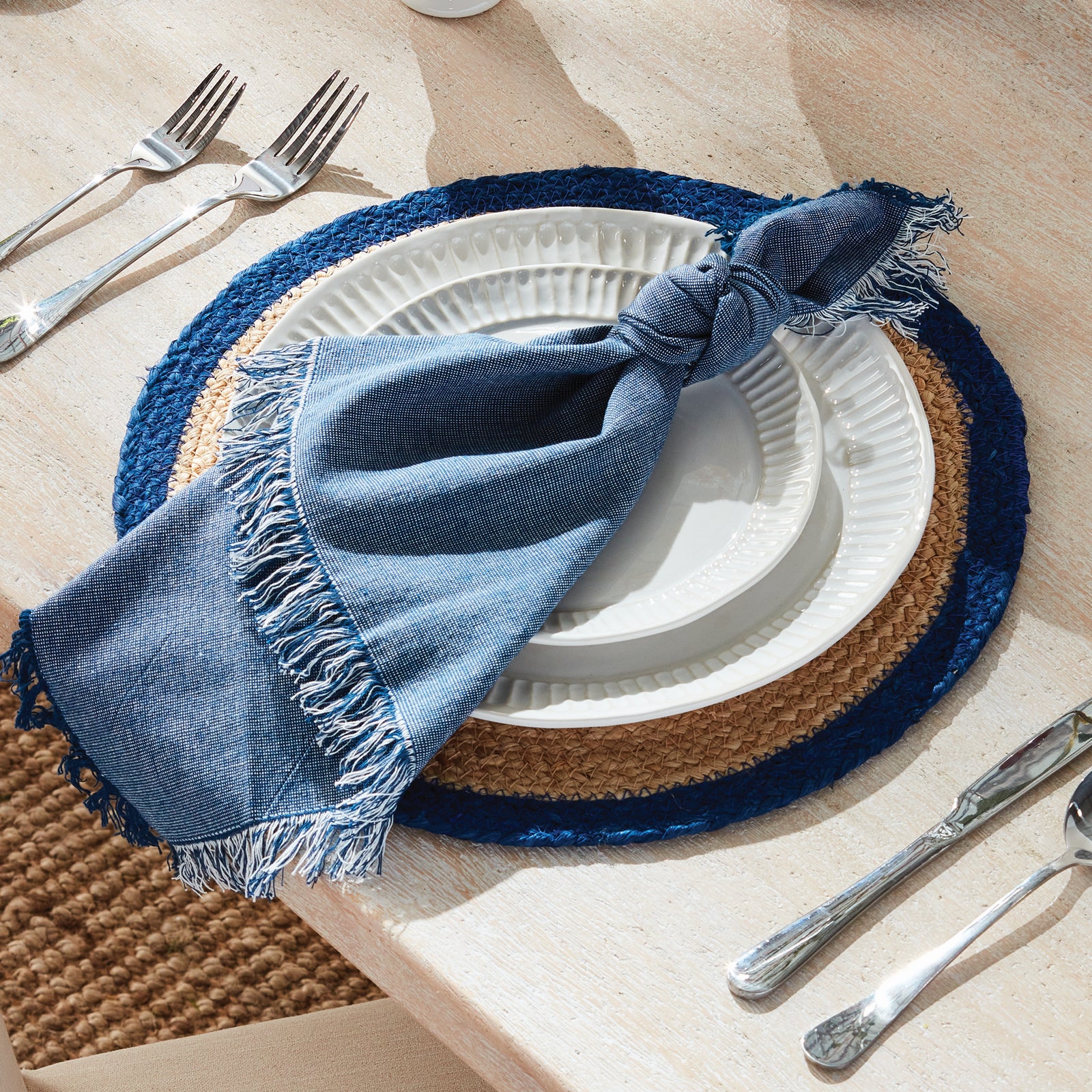 Natural Weave Round Placemats, Set of 8