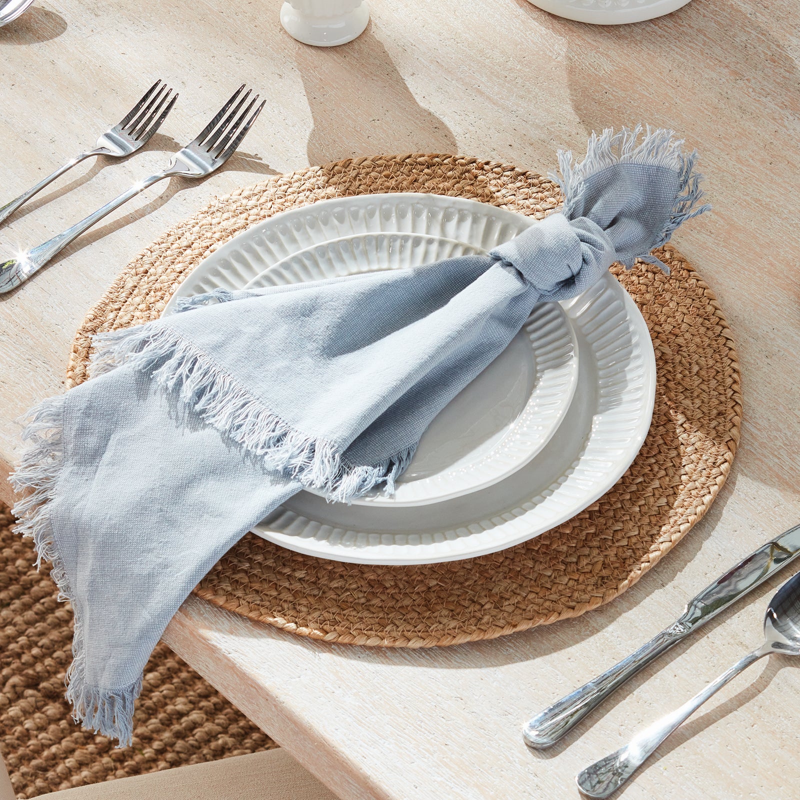Natural Weave Round Placemats, Set of 8