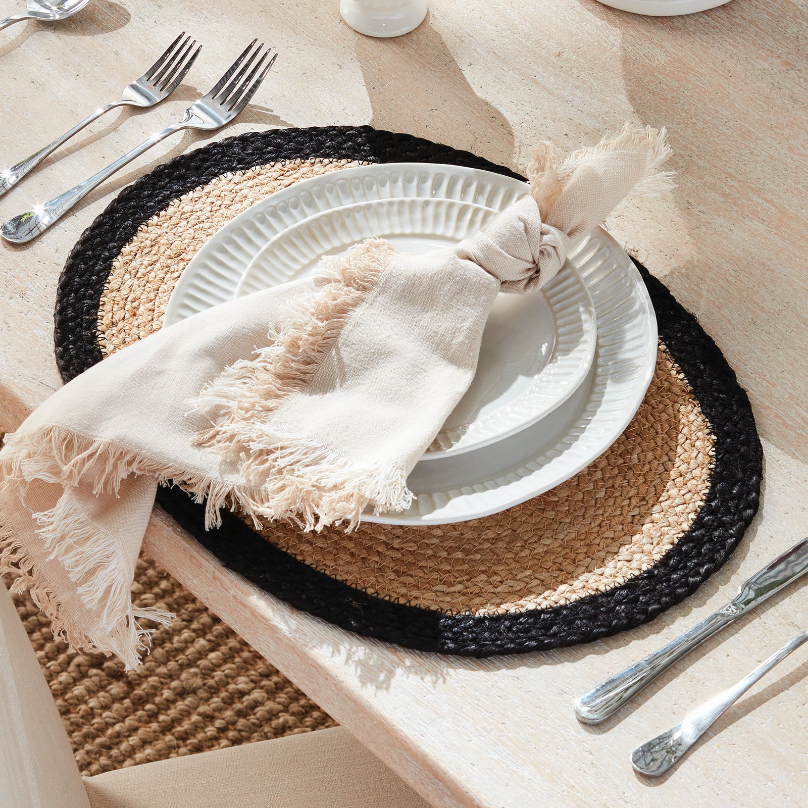 Natural Weave Oval Placemats, Set of 8