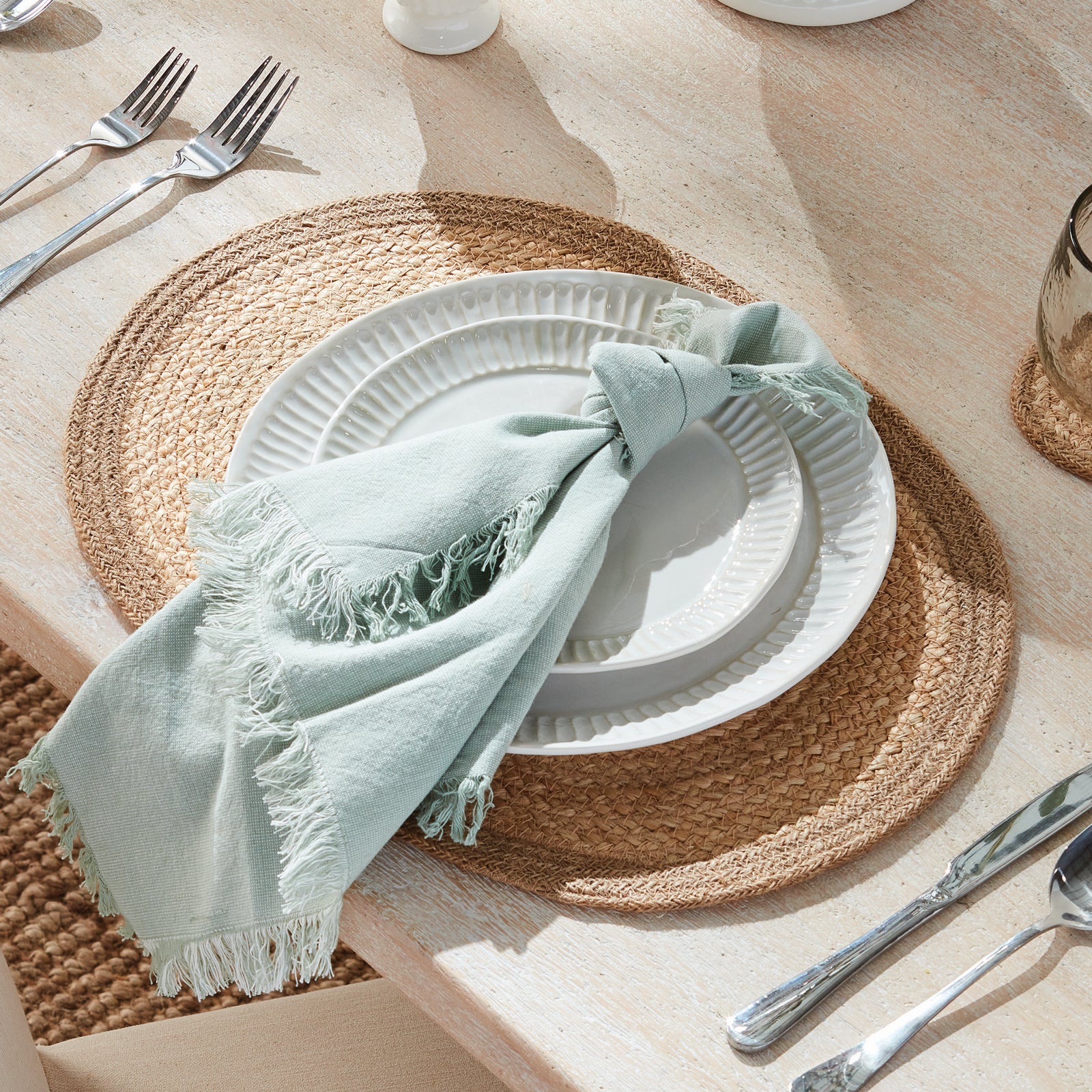 Natural Weave Oval Placemats, Set of 8