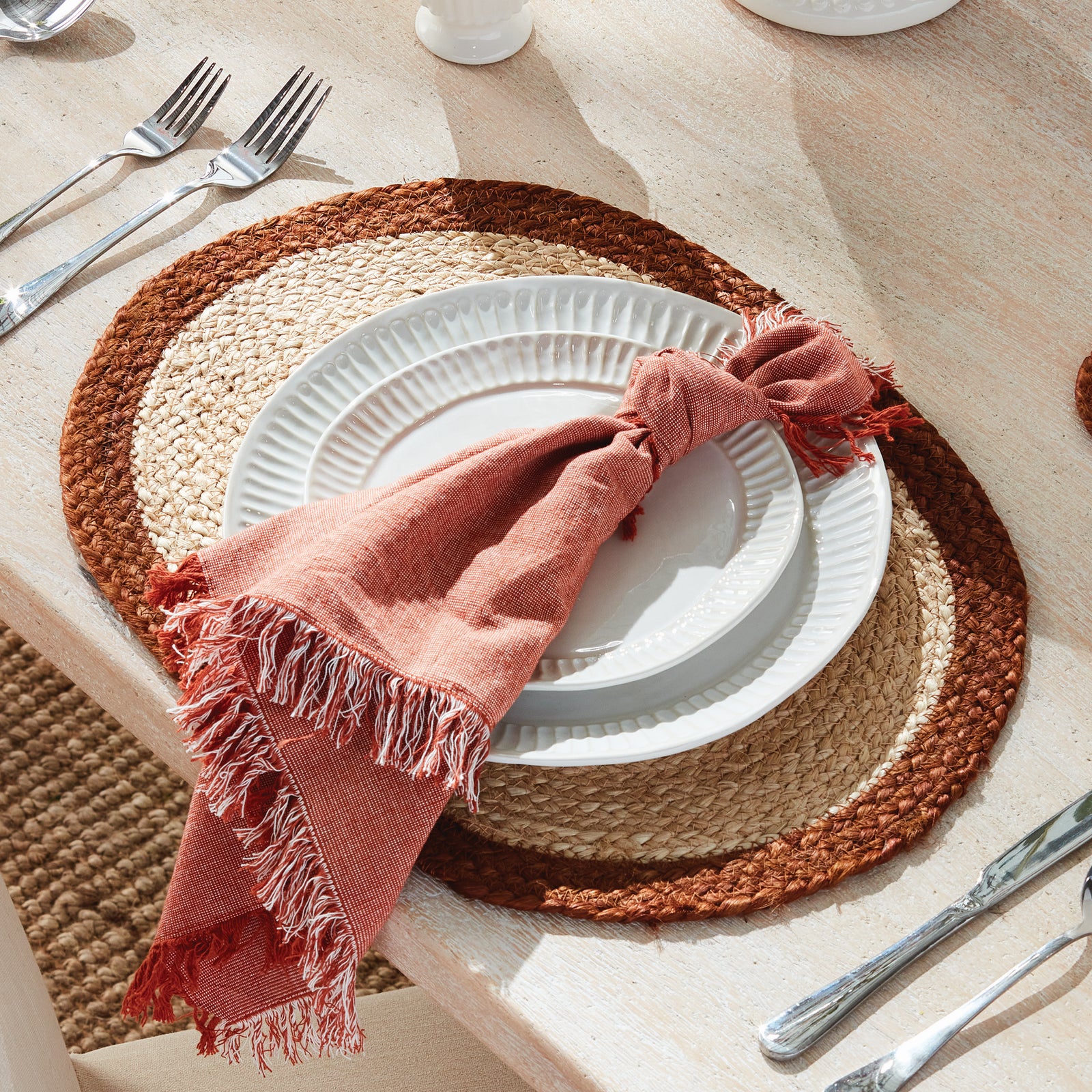 Natural Weave Oval Placemats, Set of 8