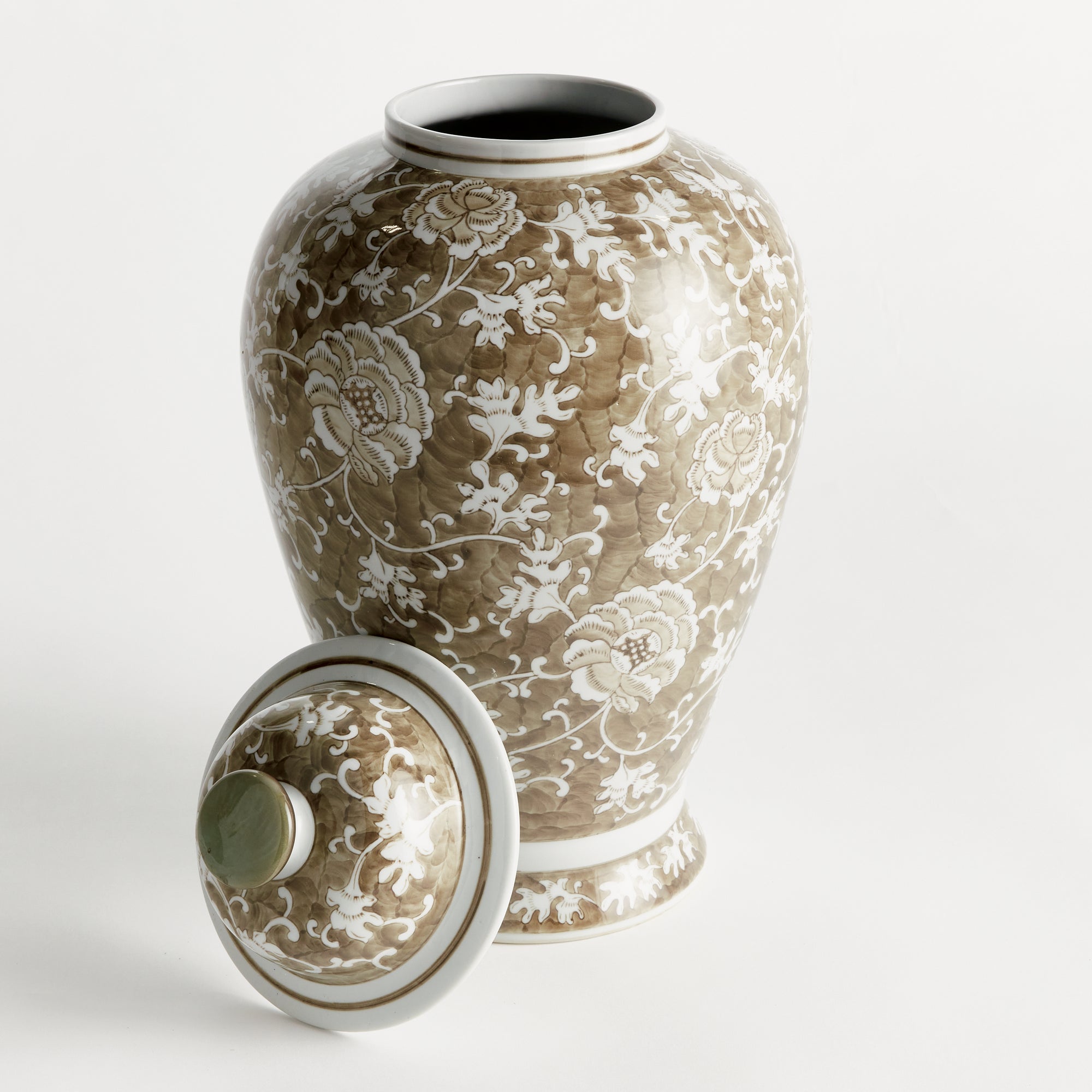 Brannock Lotus Lidded Ginger Jar
