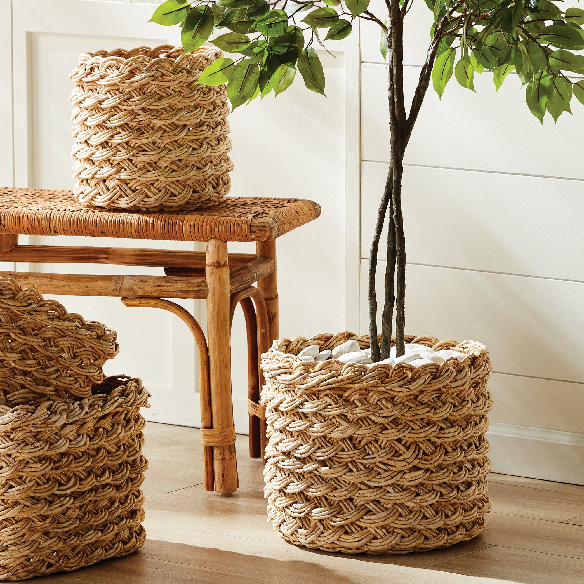 Aerin Braided Storage Baskets Set of 2