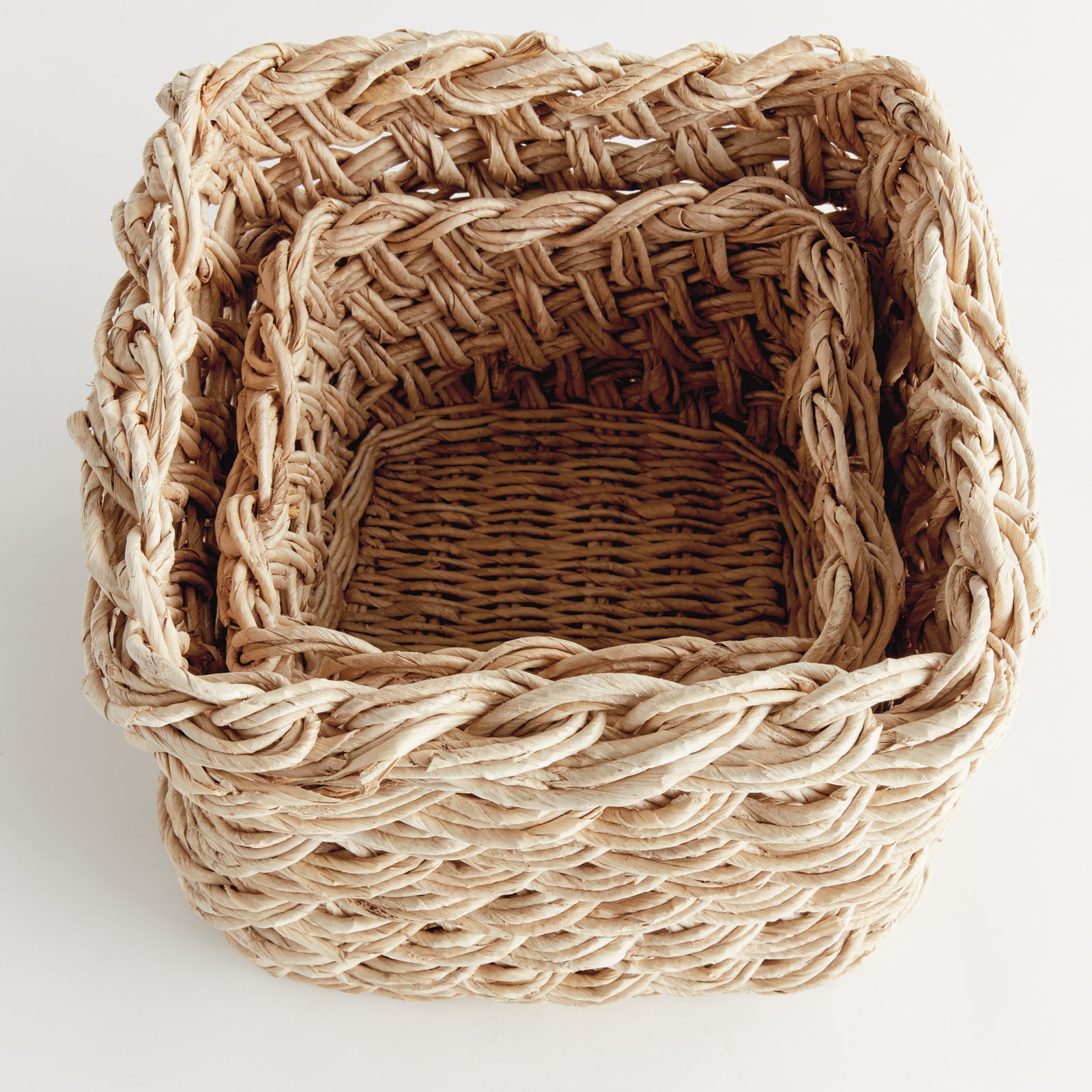 Aerin Braided Storage Baskets Square Set of 2