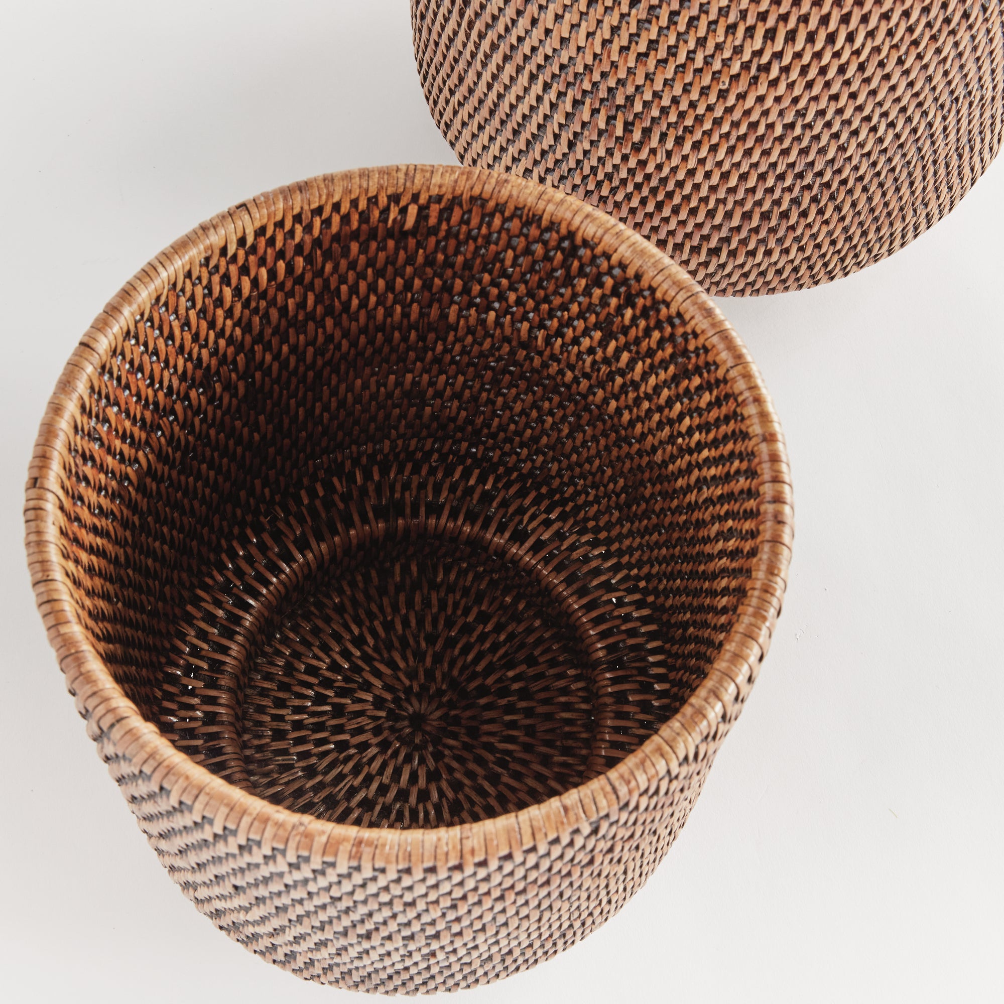 Zoe Rattan Cachepots, Set of 2