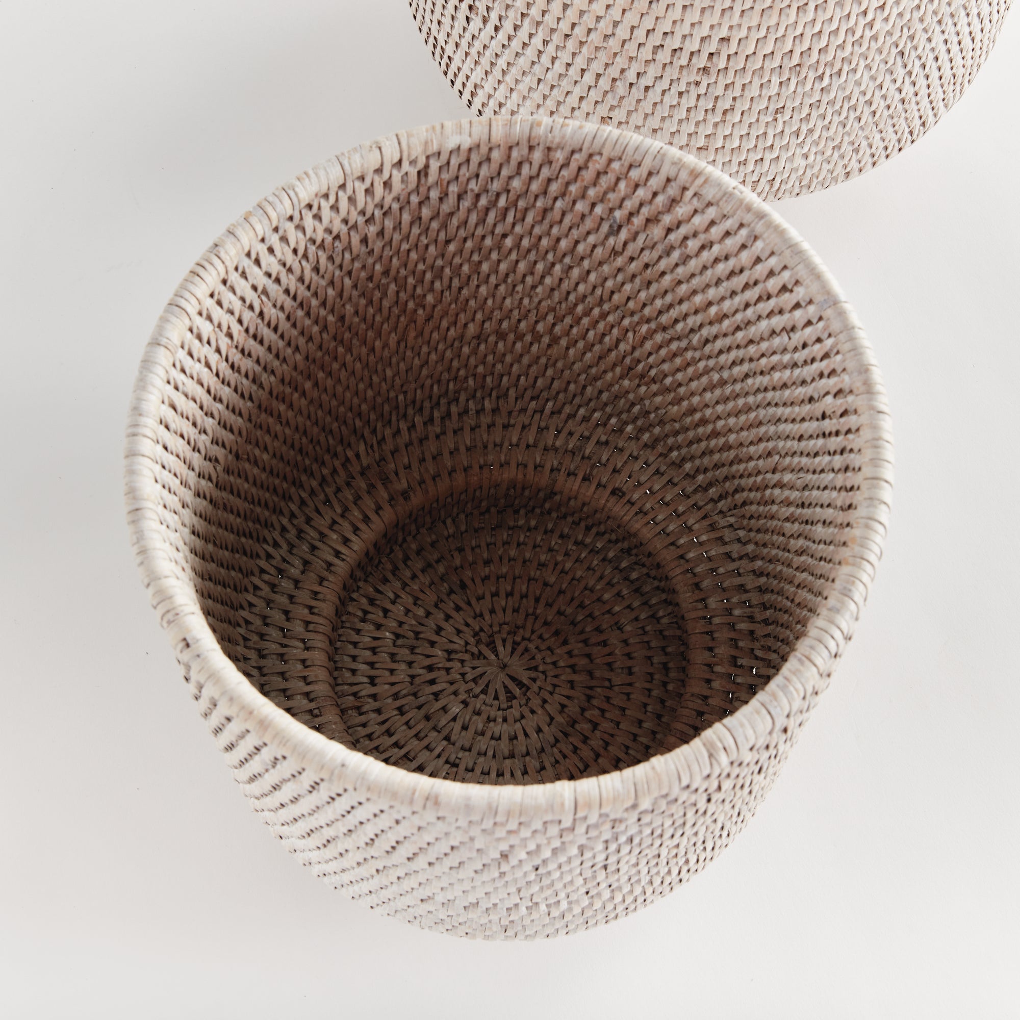 Zoe Rattan Cachepots, Set of 2