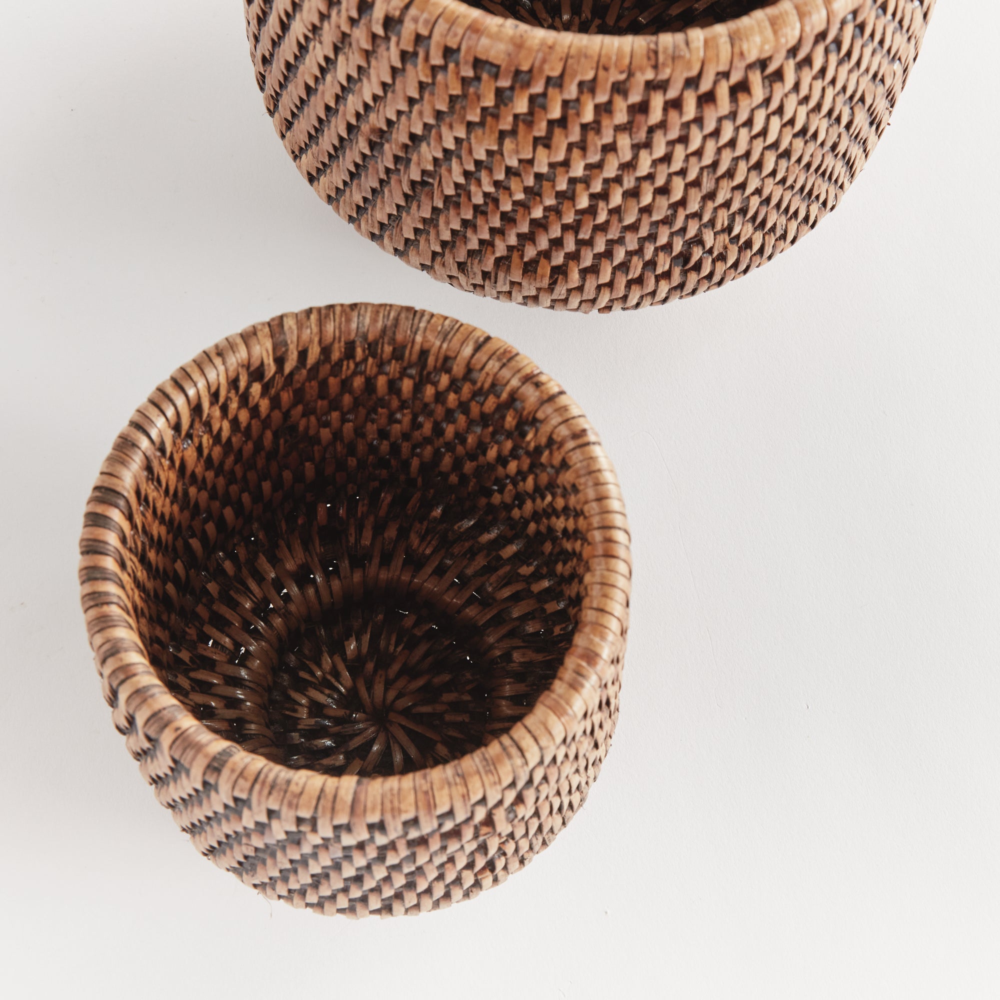 Zoe Rattan Cachepots, Set of 2