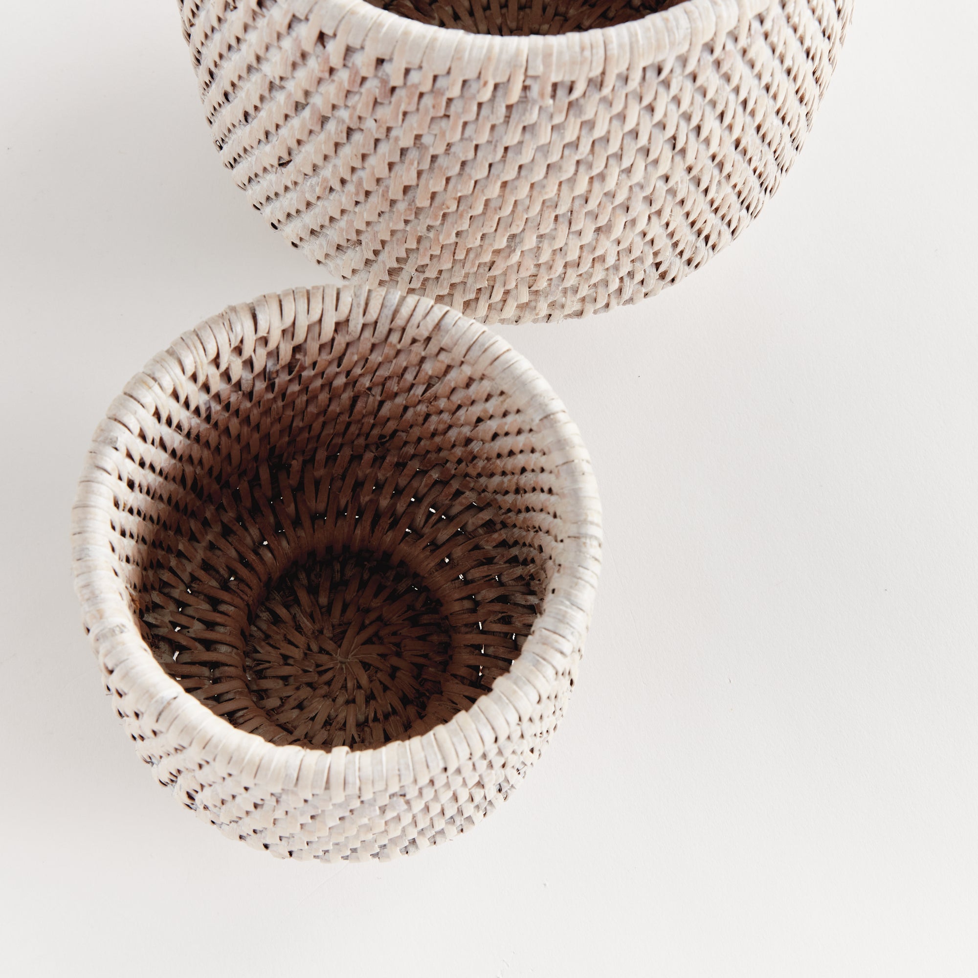Zoe Rattan Cachepots, Set of 2