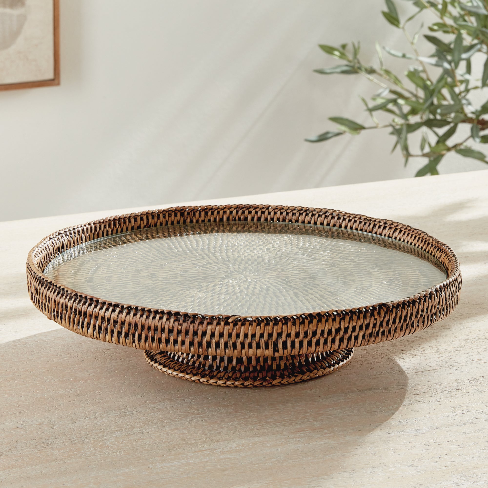 Zoe Rattan Serving Stand
