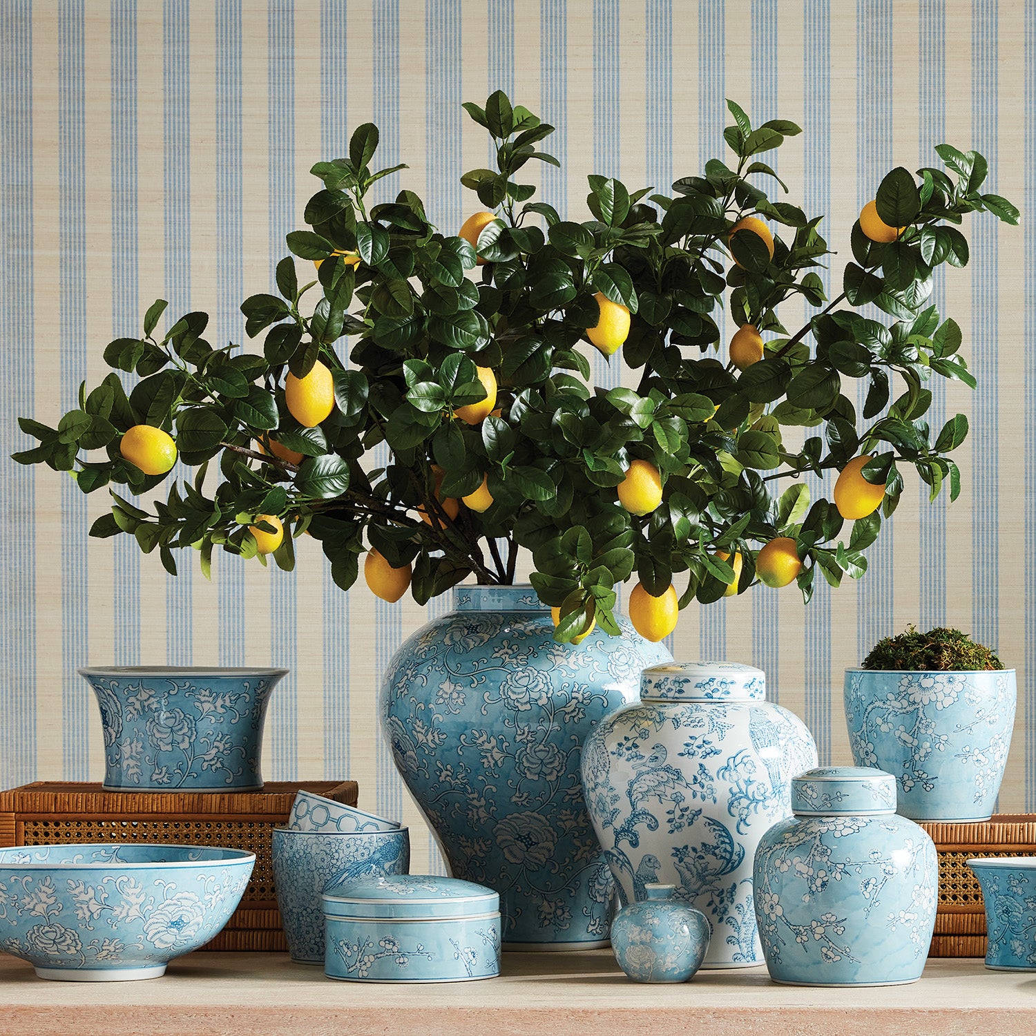 Artificial Lemon Stems - Set of 4