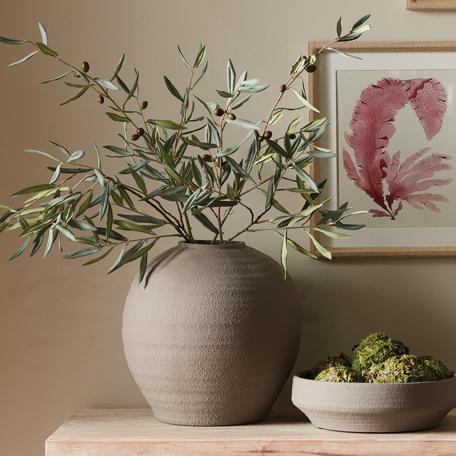 Olive Stems and Fruit, Set of 4