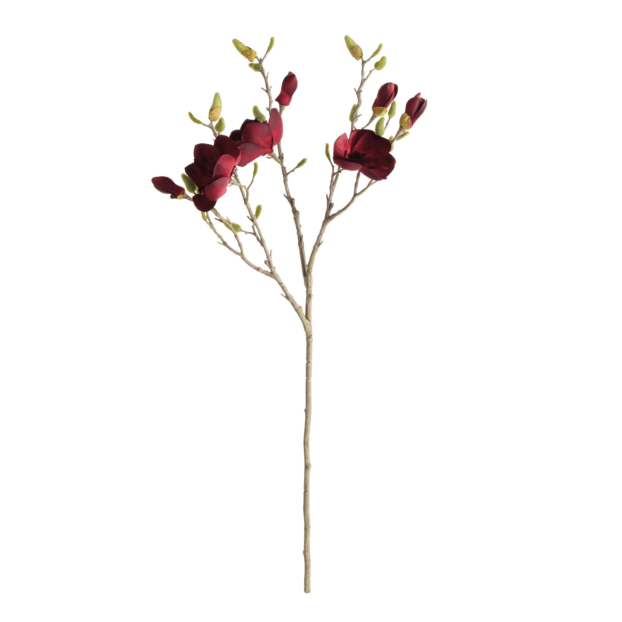 Crimson Magnolia Branches 34" Set of 4