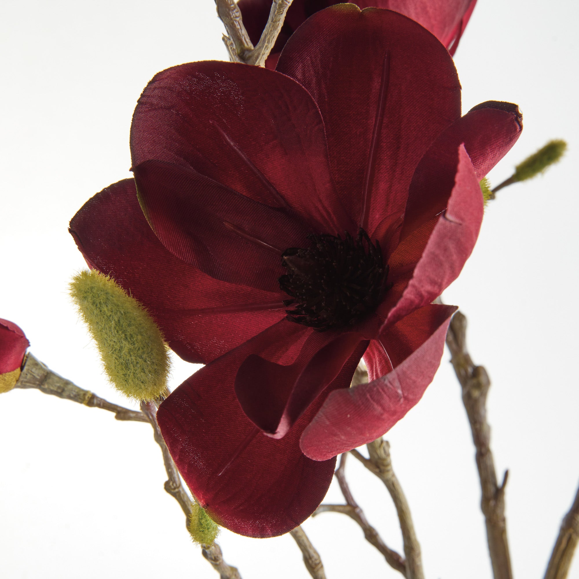 Crimson Magnolia Branches 34" Set of 4