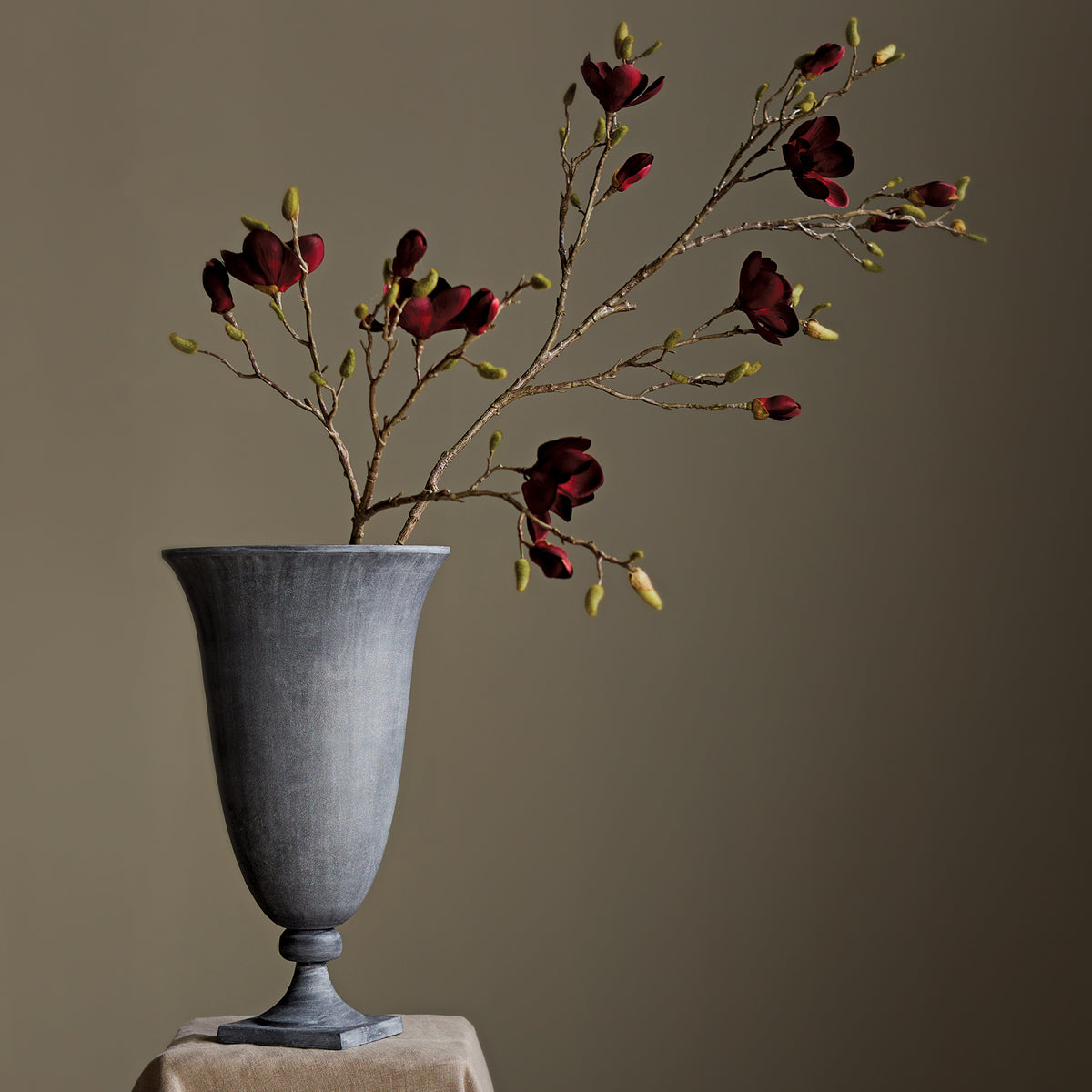 Crimson Magnolia Branches 50" Set of 2