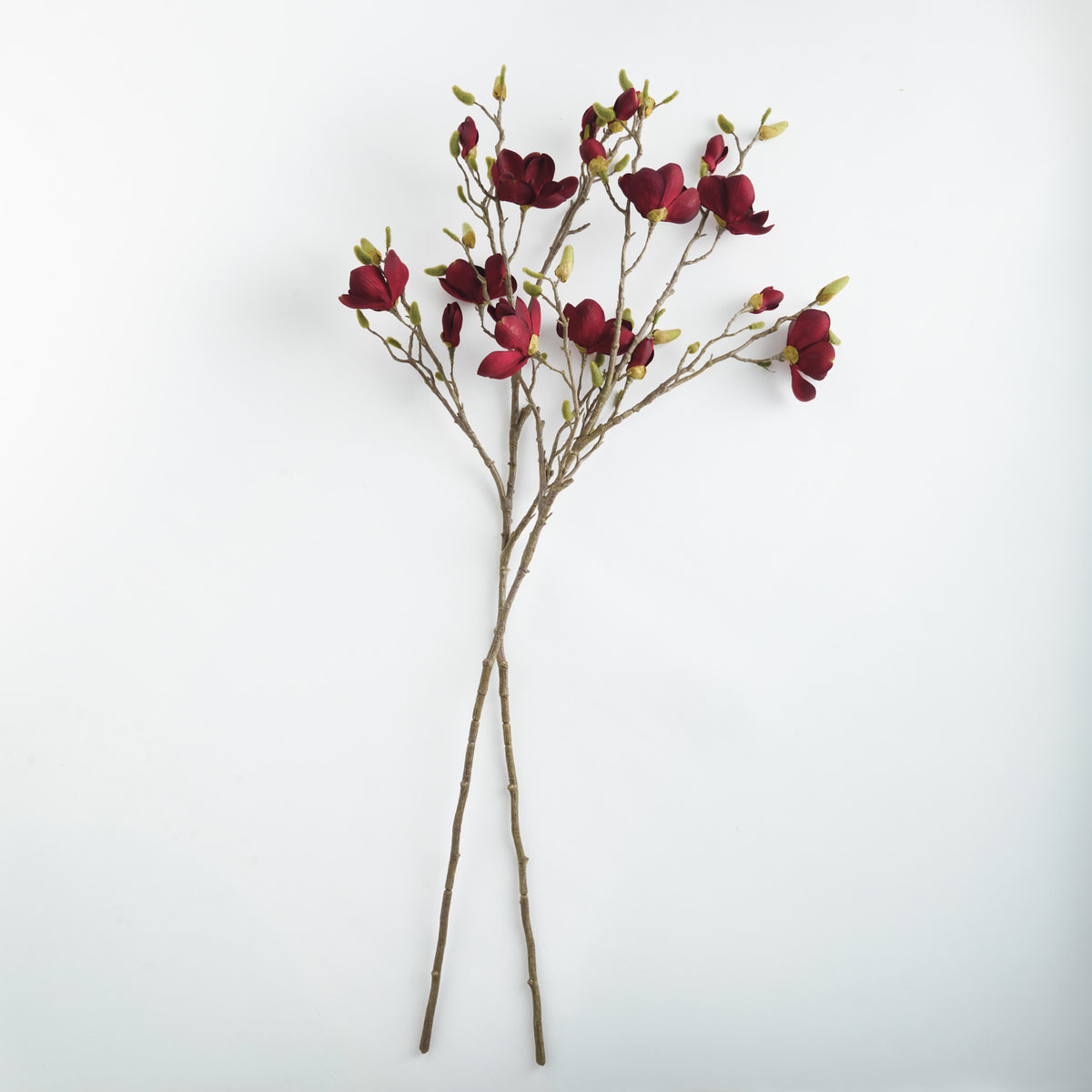 Crimson Magnolia Branches 50" Set of 2