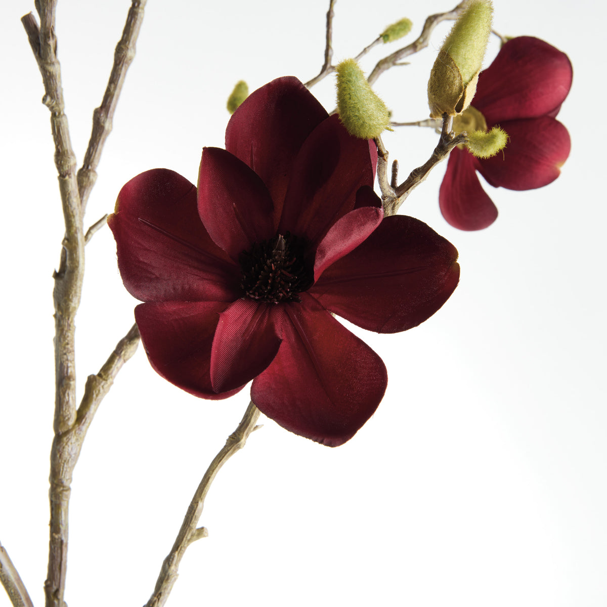 Crimson Magnolia Branches 50" Set of 2