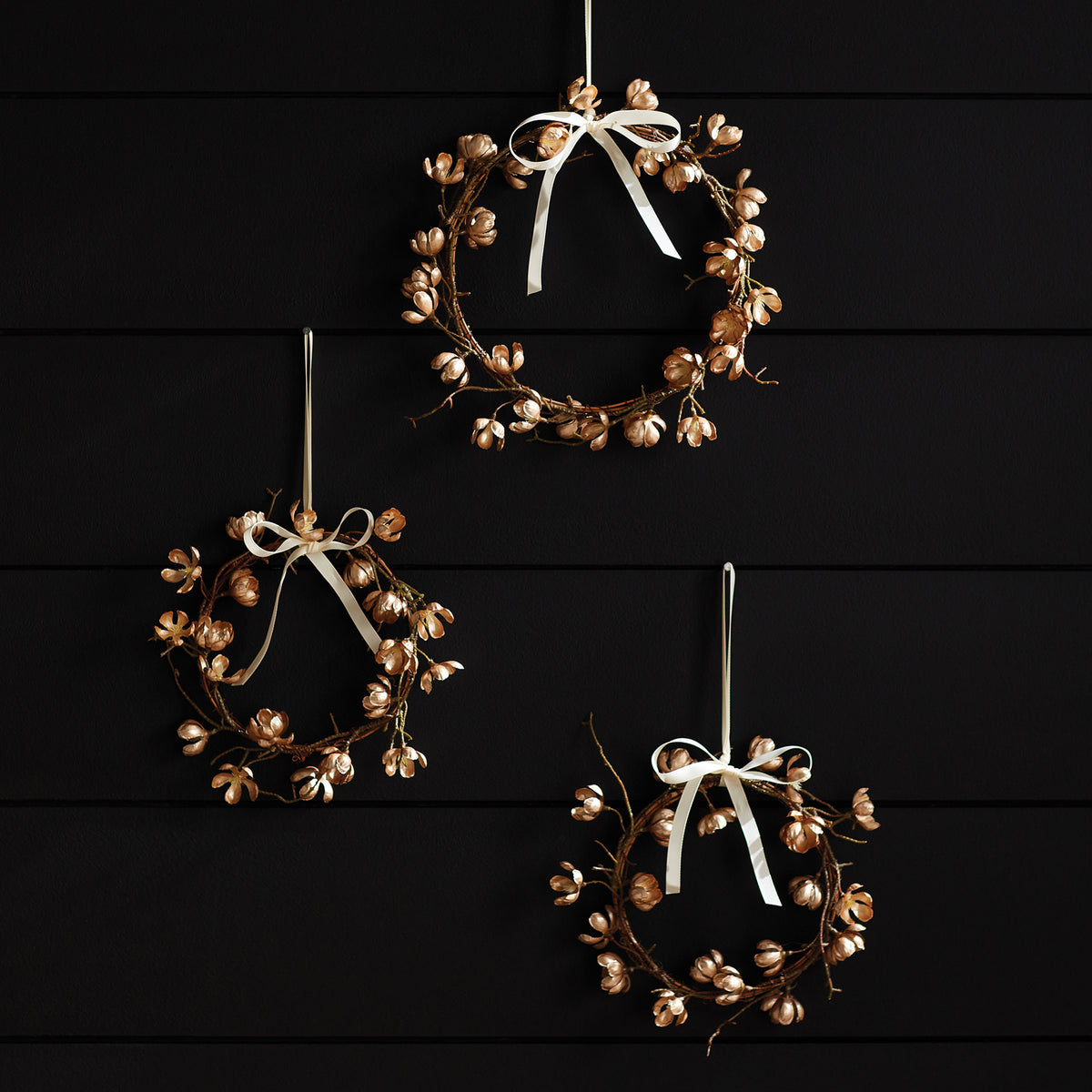 Golden Cherry Blossom Wreaths Set of 2