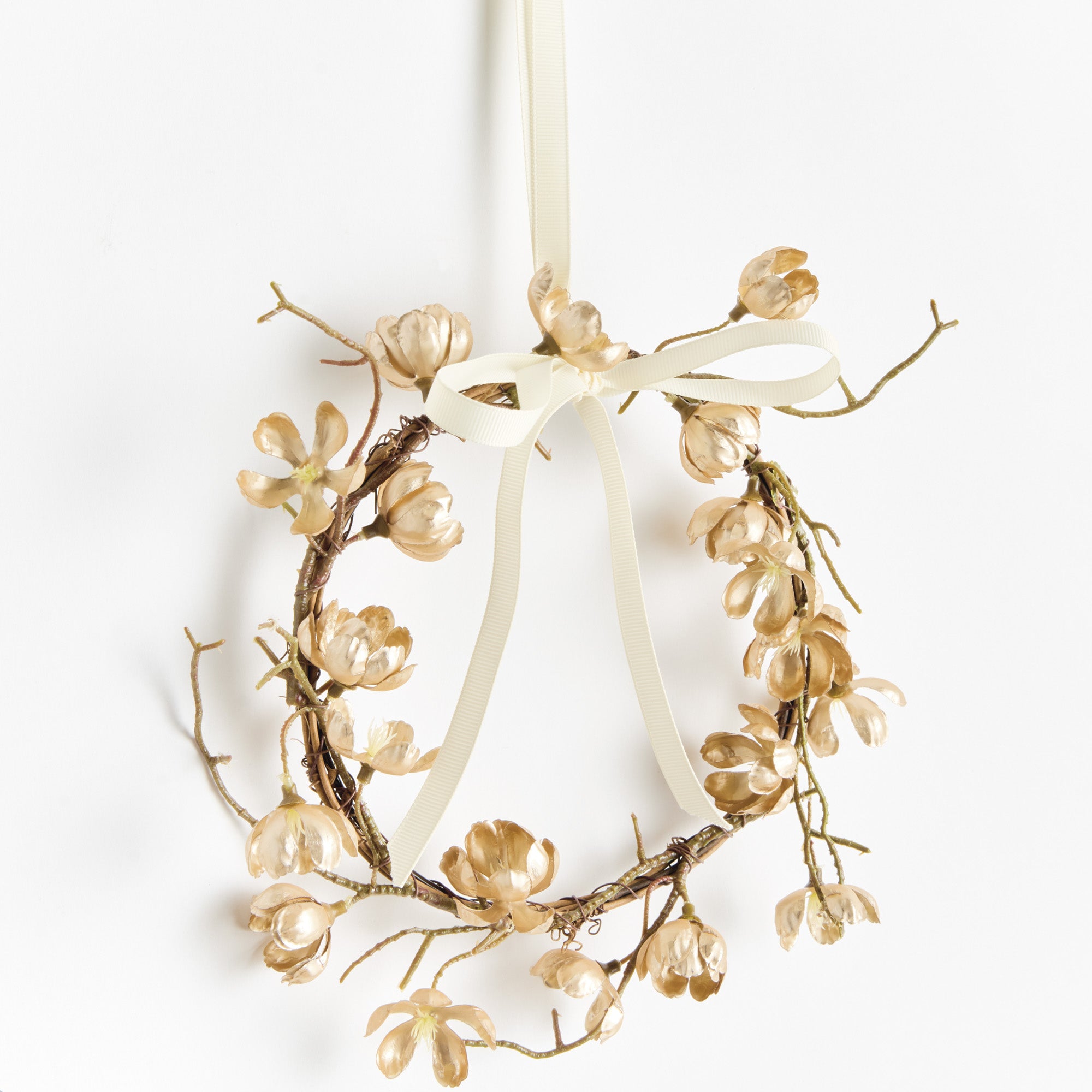 Golden Cherry Blossom Wreaths Set of 2