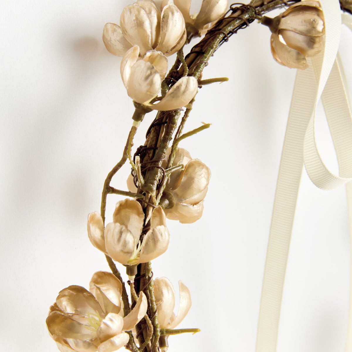 Golden Cherry Blossom Wreaths Set of 2