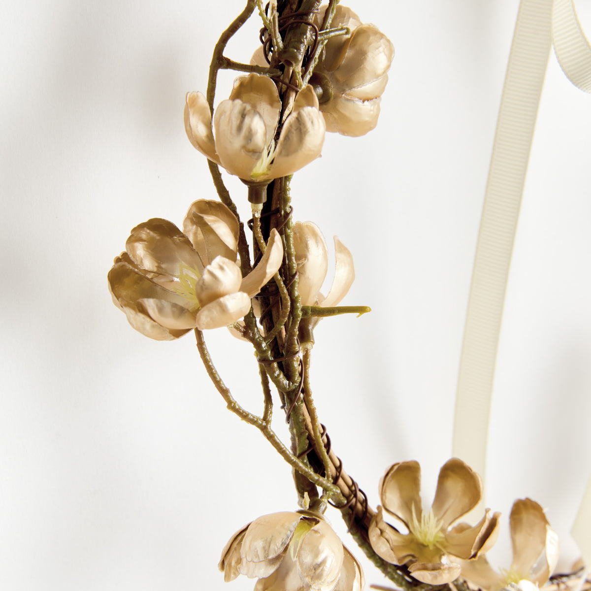 Golden Cherry Blossom Wreaths Set of 2