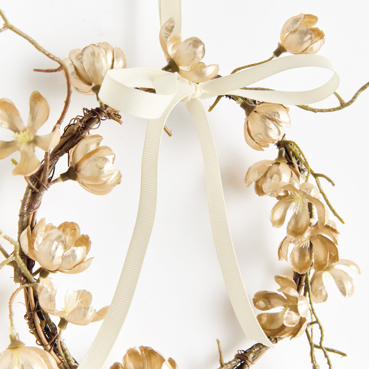 Golden Cherry Blossom Wreaths Set of 2