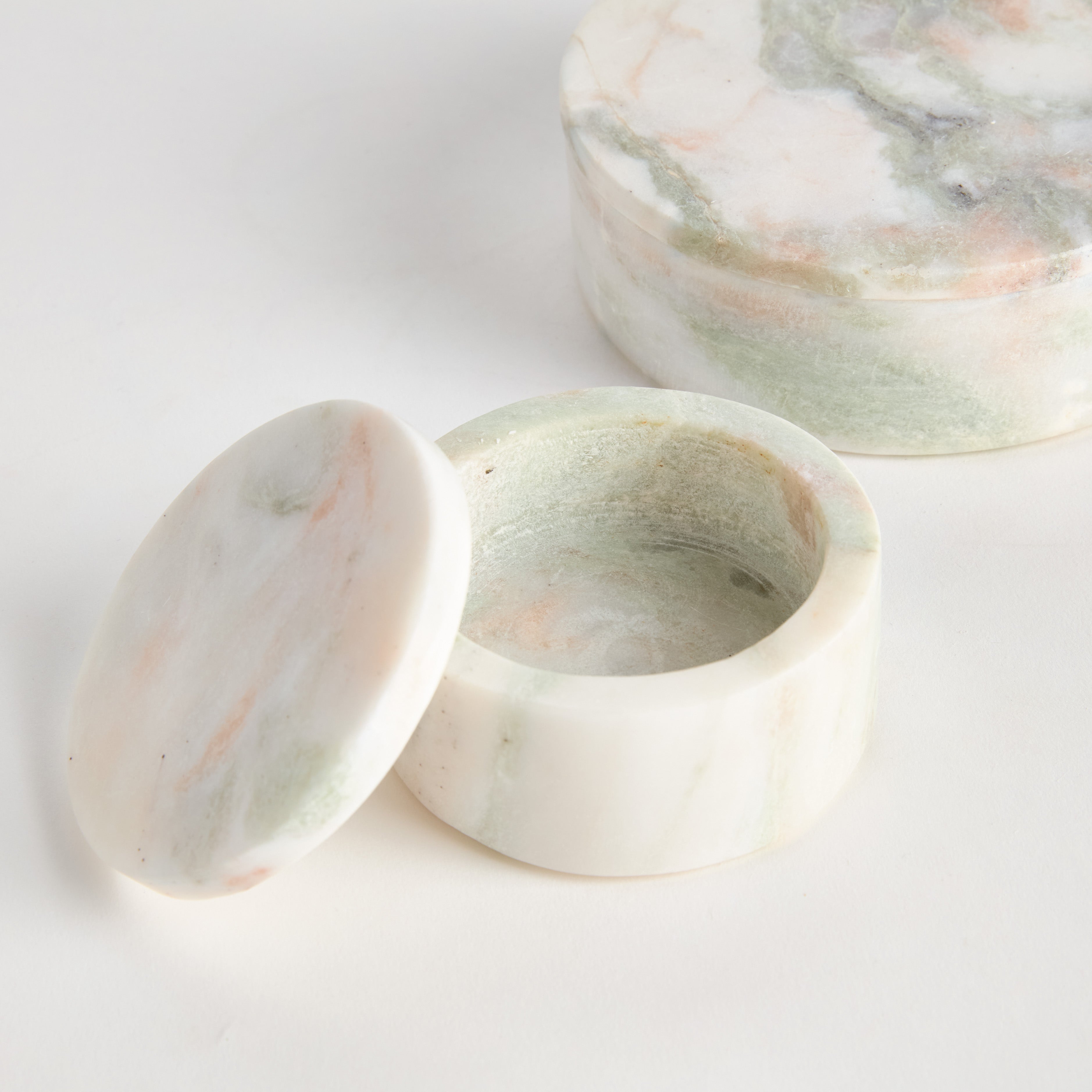 Joanna Marble Lidded Boxes, Set of 2