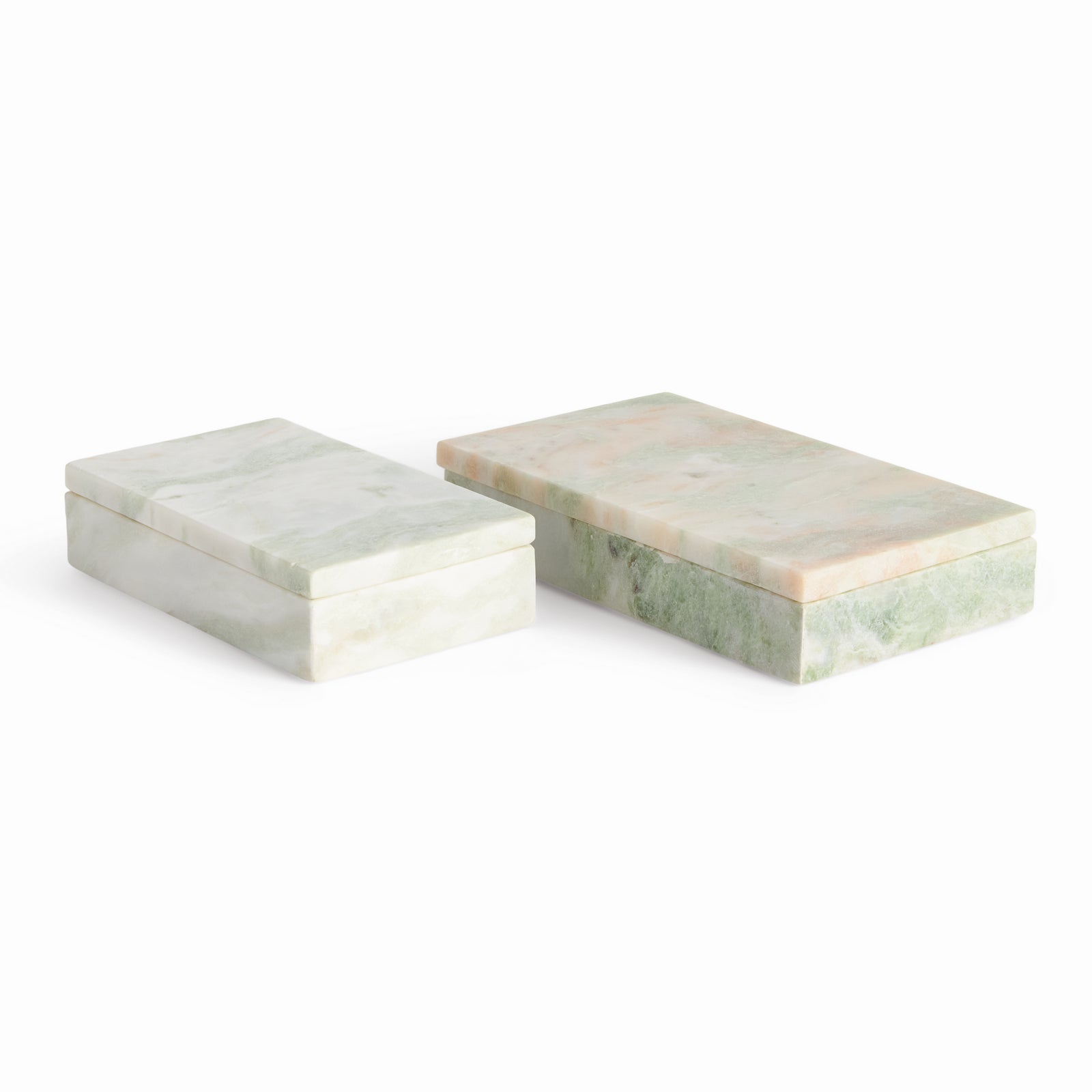 Joanna Marble Lidded Boxes, Set of 2