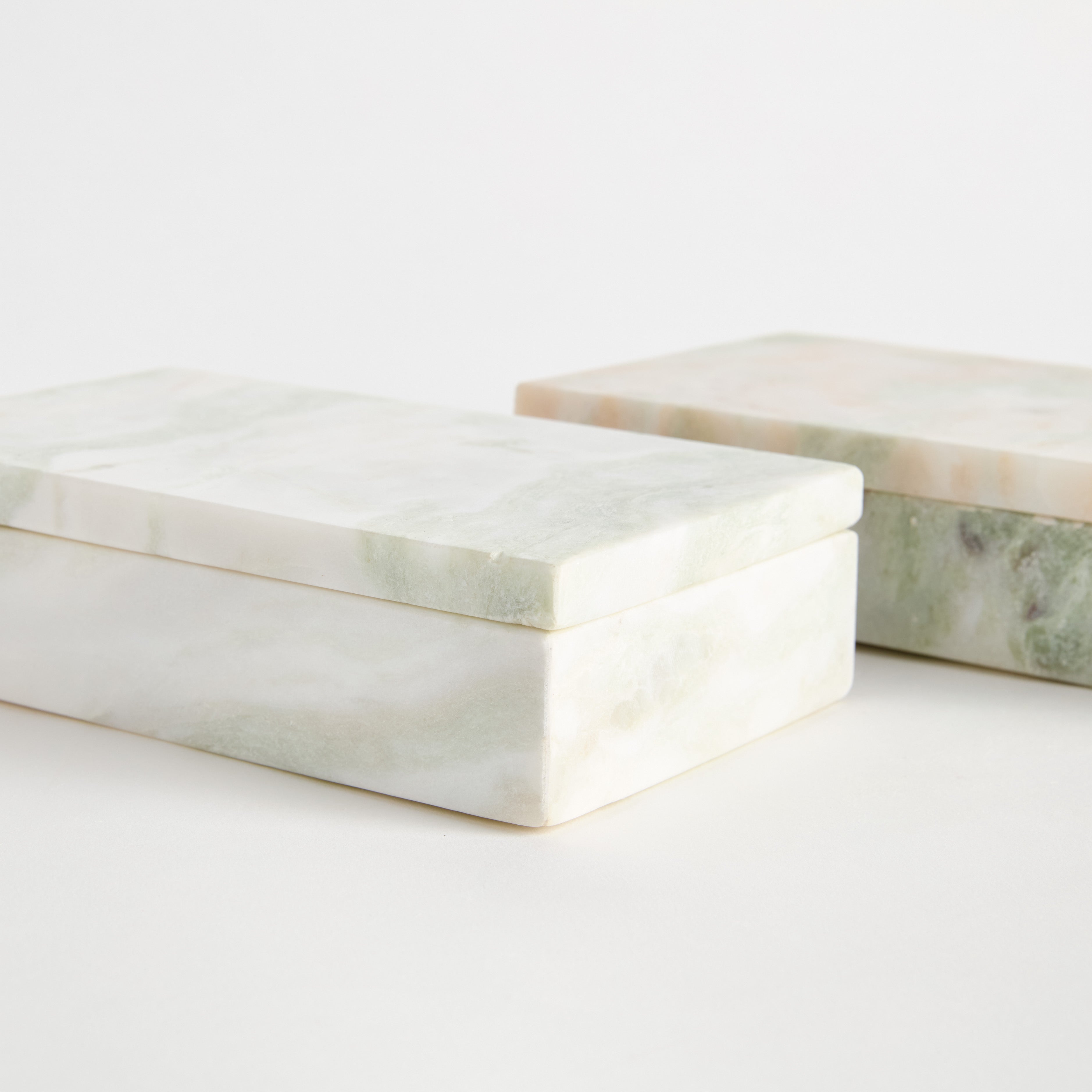 Joanna Marble Lidded Boxes, Set of 2