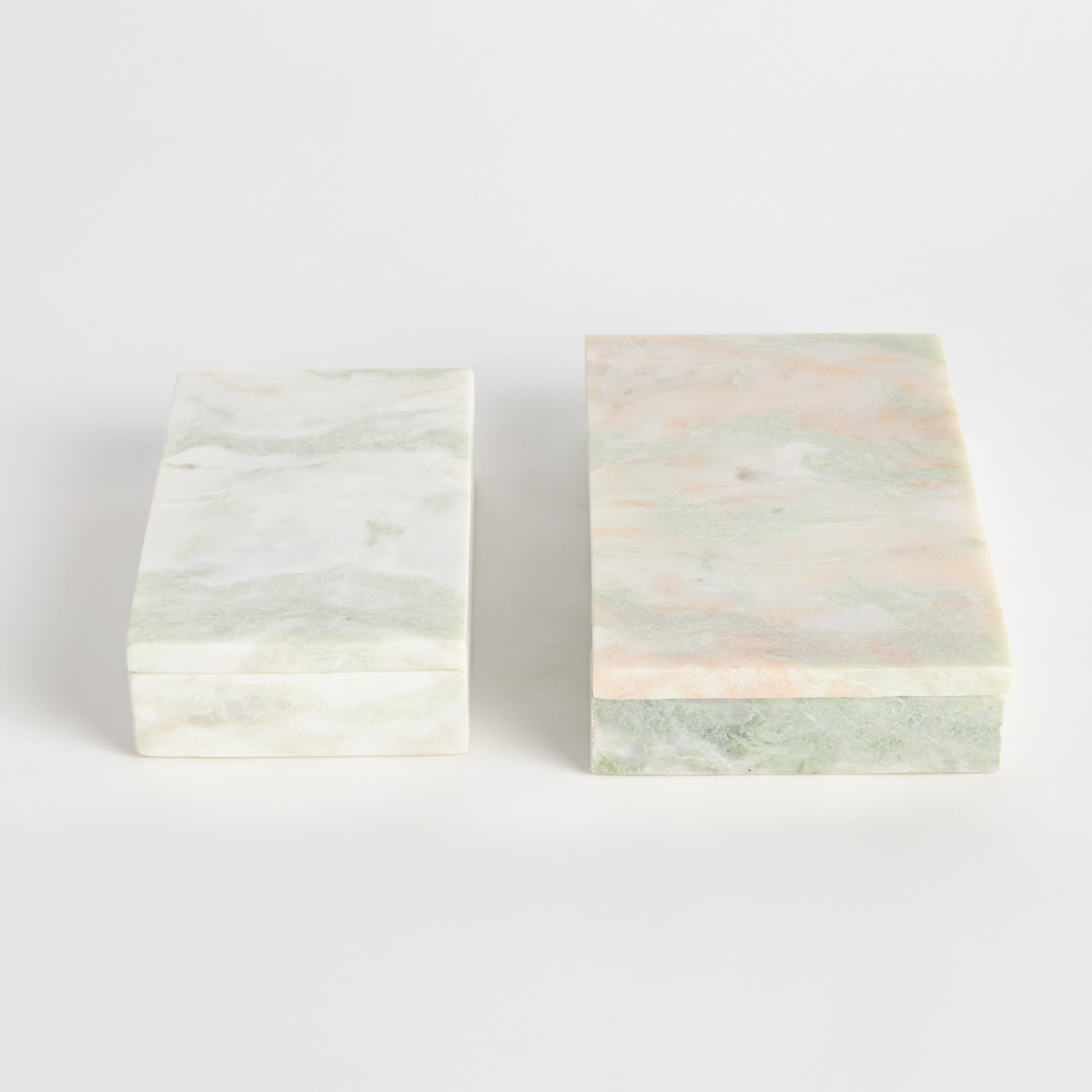 Joanna Marble Lidded Boxes, Set of 2