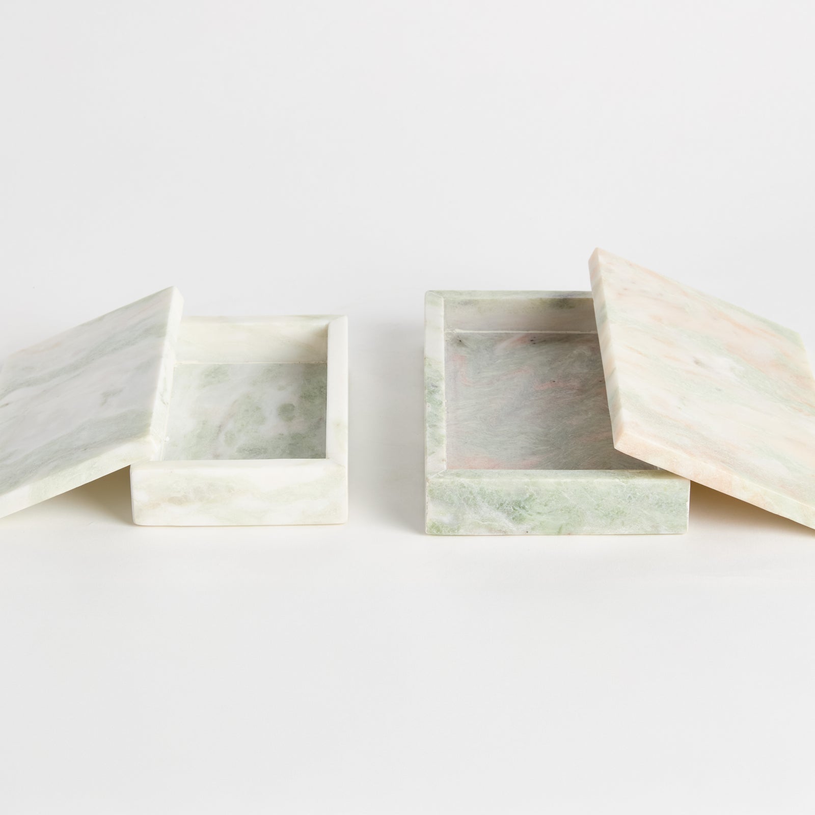 Joanna Marble Lidded Boxes, Set of 2