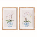 Blue Potted Phalaenopsis Prints, Set of 2