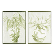 Green Blooms in Chinoiserie Giclees Set of 2