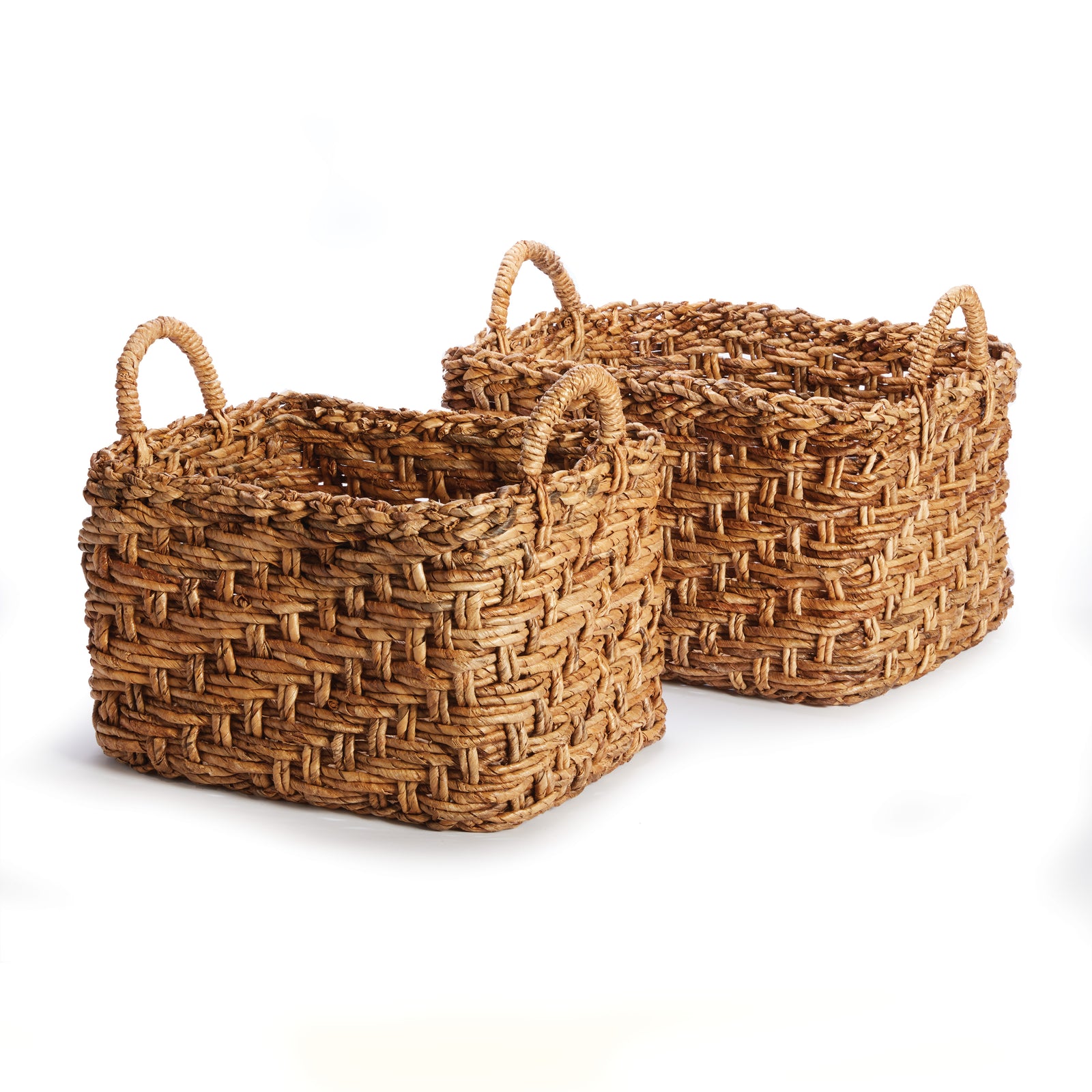 Evelyn Banana Leaf Baskets with Handles Large, Set of 2