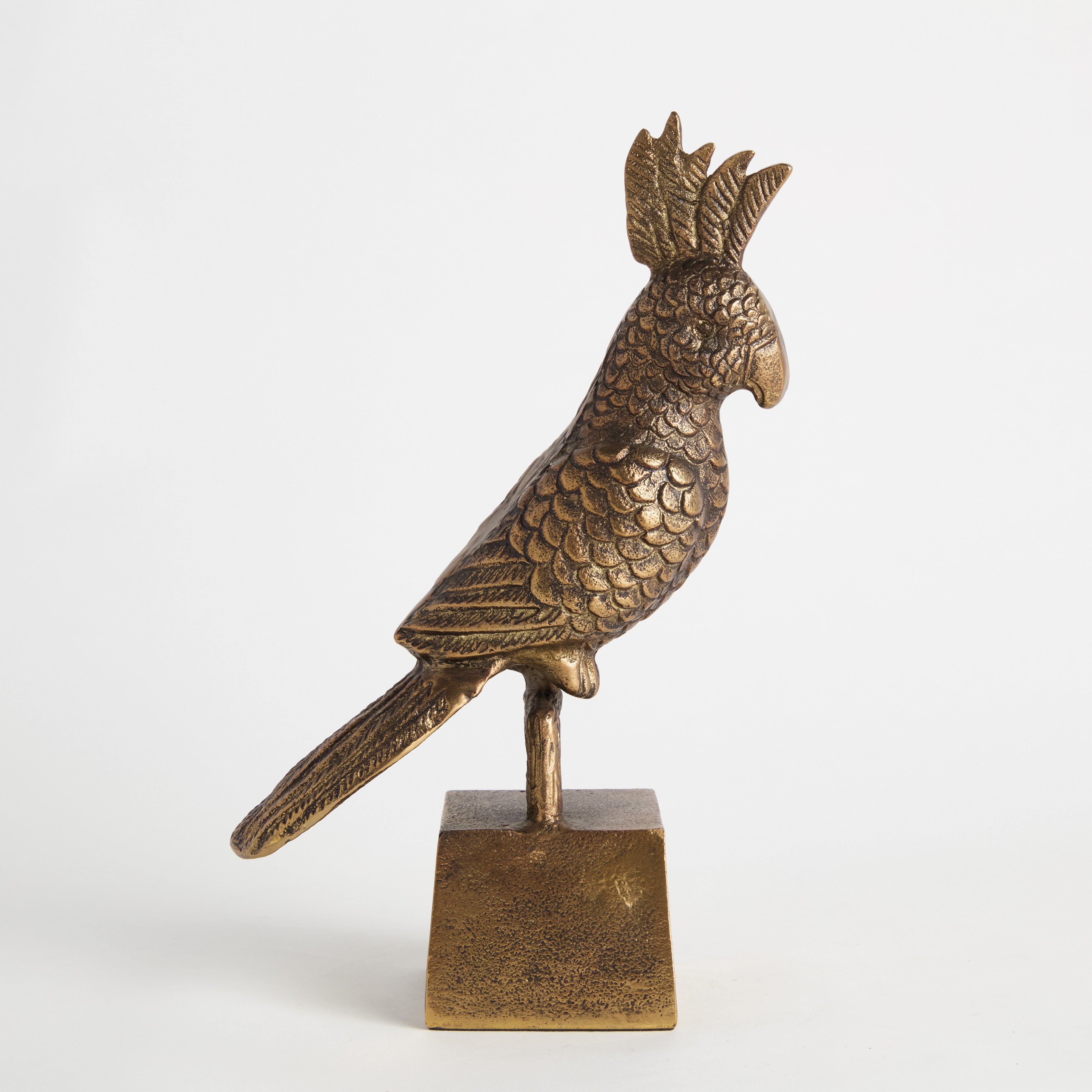 Brass Parrot Sculpture, Set of 2