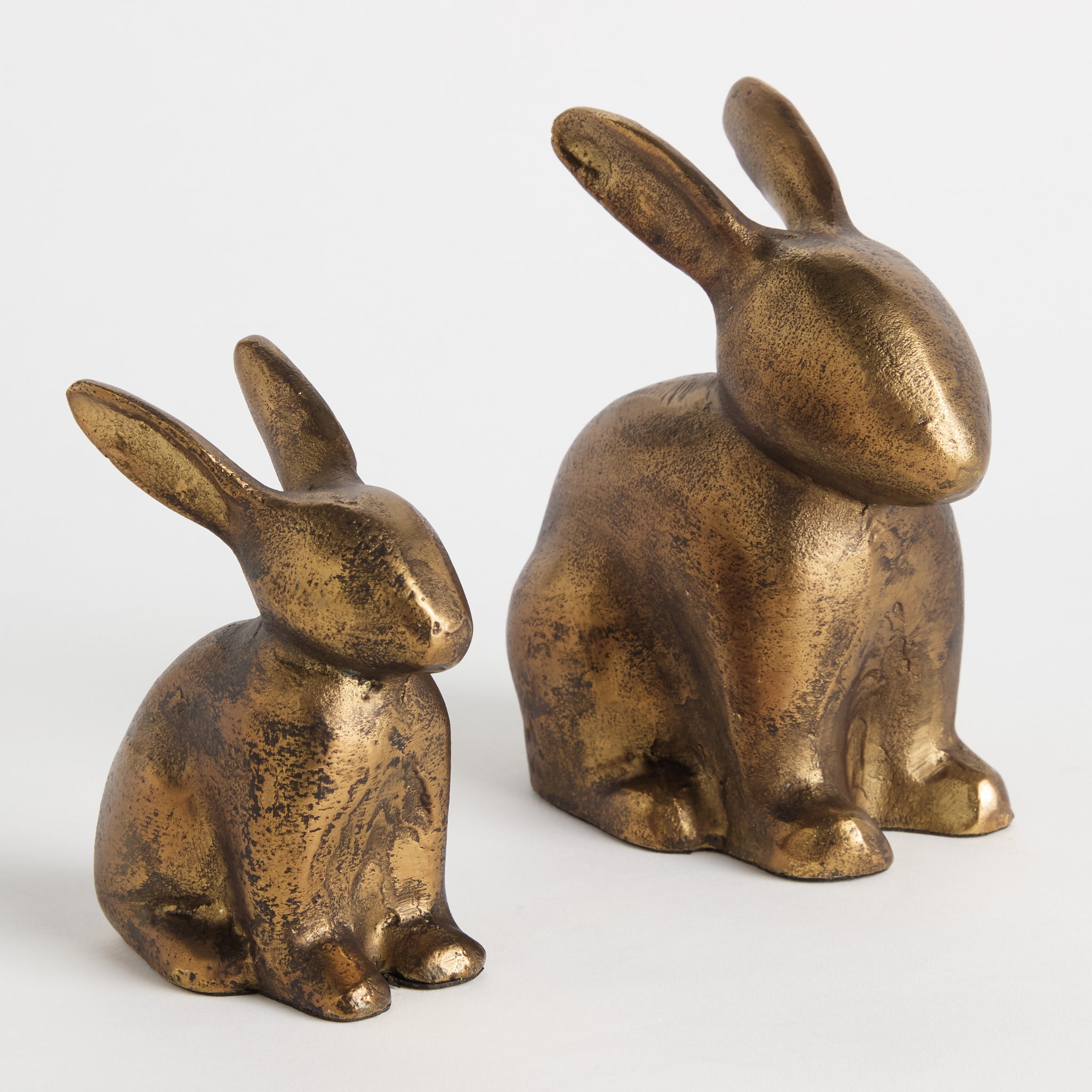 Duo Sitting Rabbit Sculpture, Set of 2