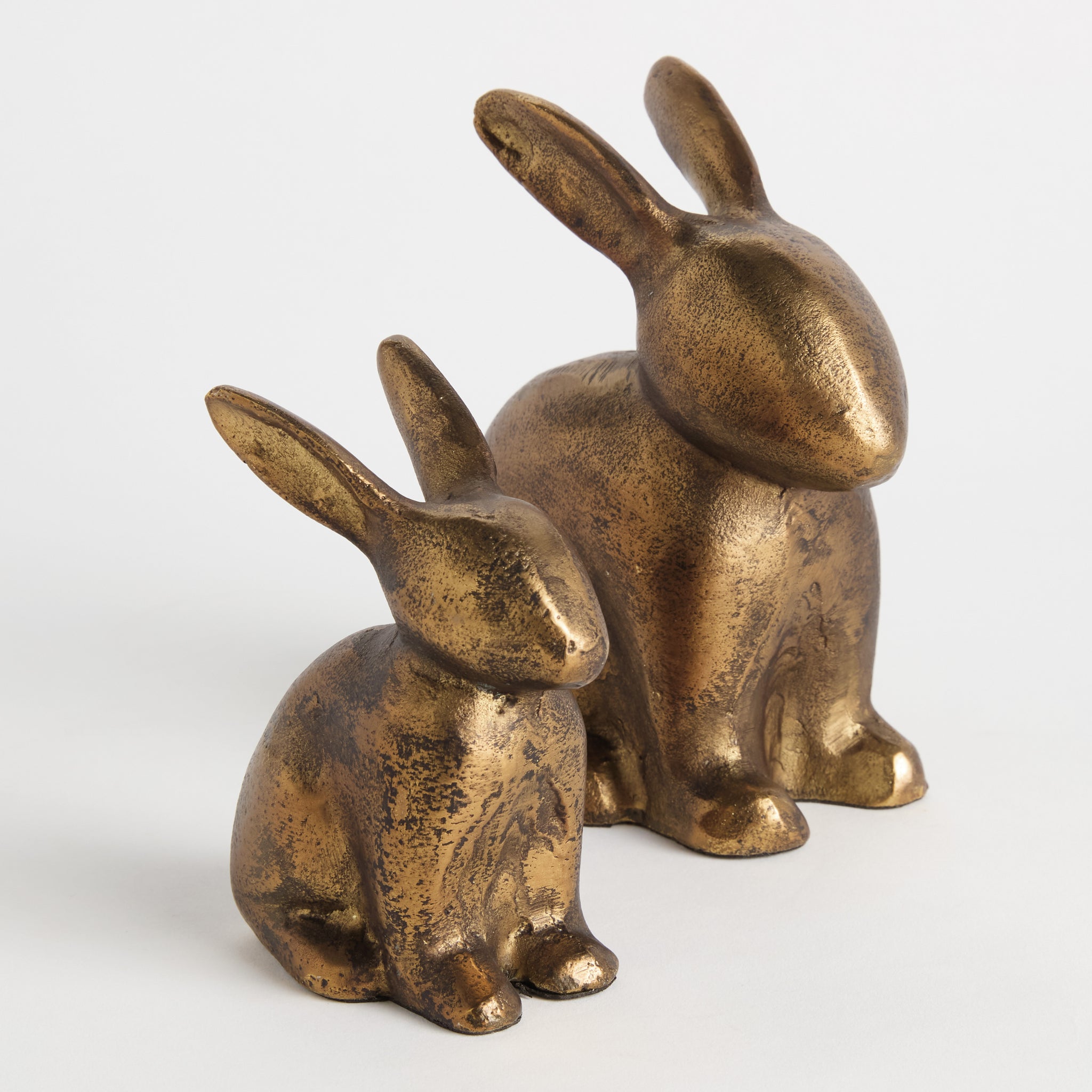 Duo Sitting Rabbit Sculpture, Set of 2