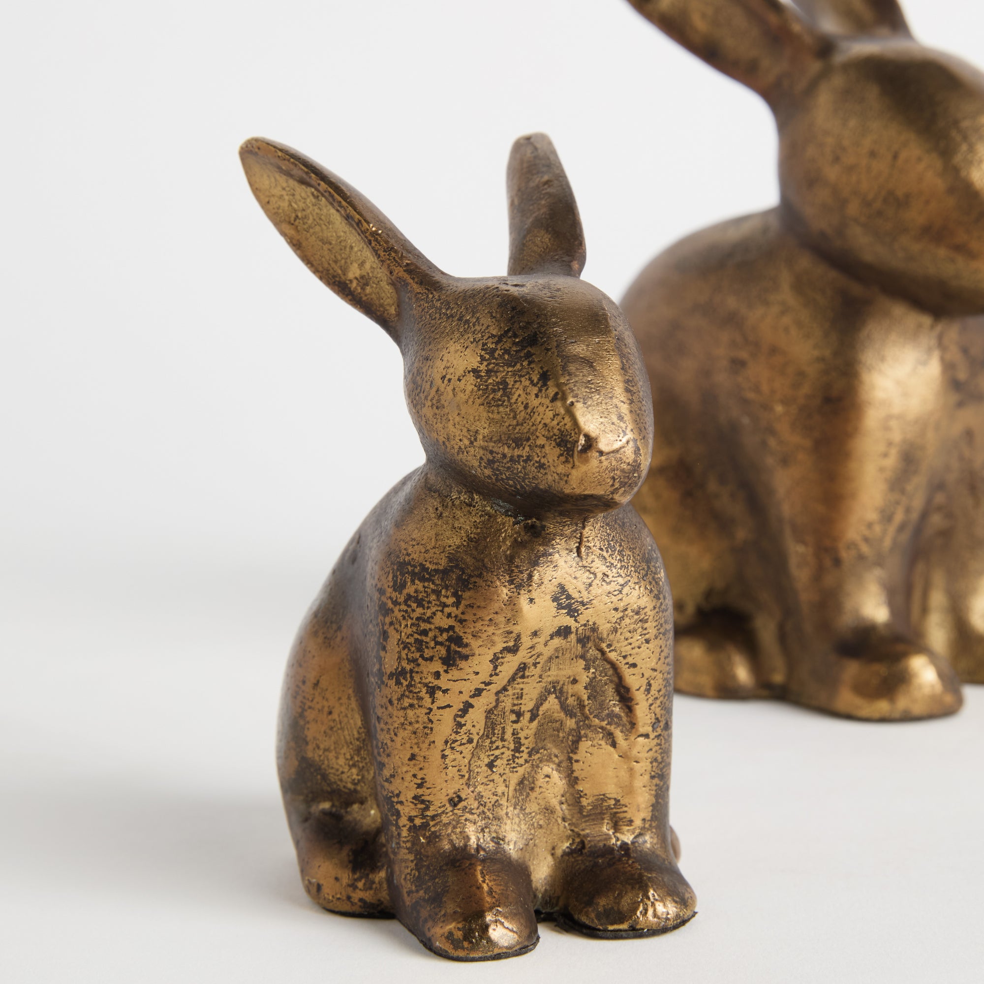 Duo Sitting Rabbit Sculpture, Set of 2